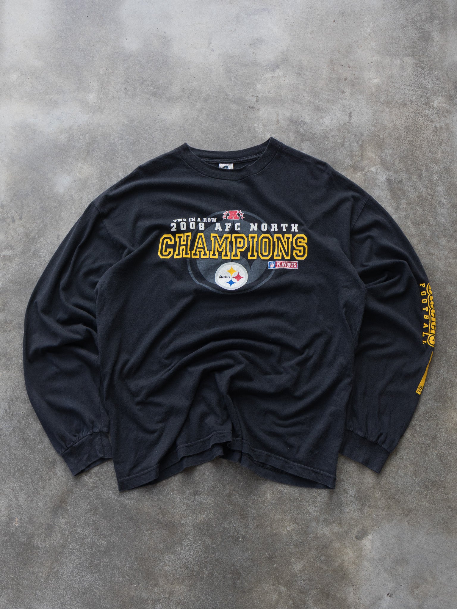 Vintage 2008 Pittsburgh Steelers AFC North Champions Long Sleeve (XL)