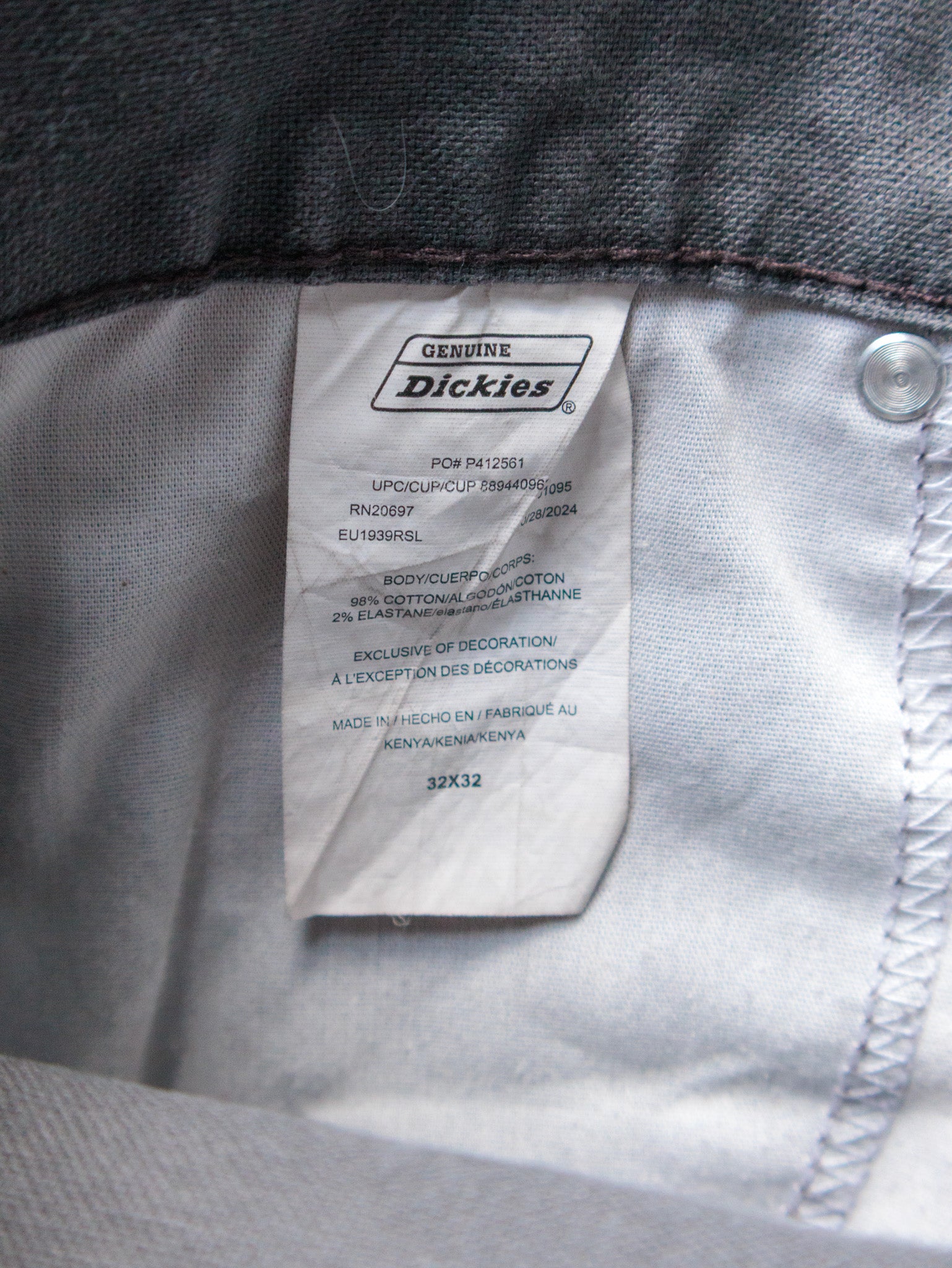 Grey Dickies Carpenter Pants (W32)