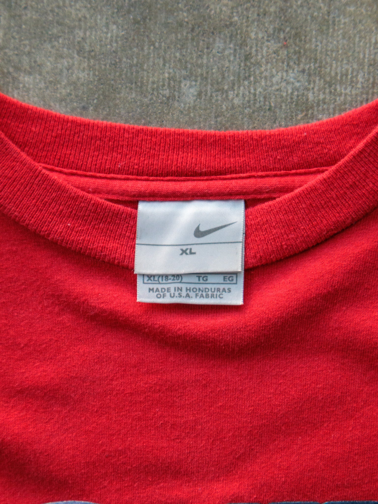 Vintage 00s Red Nike Flame Long Sleeve (18-20Y)