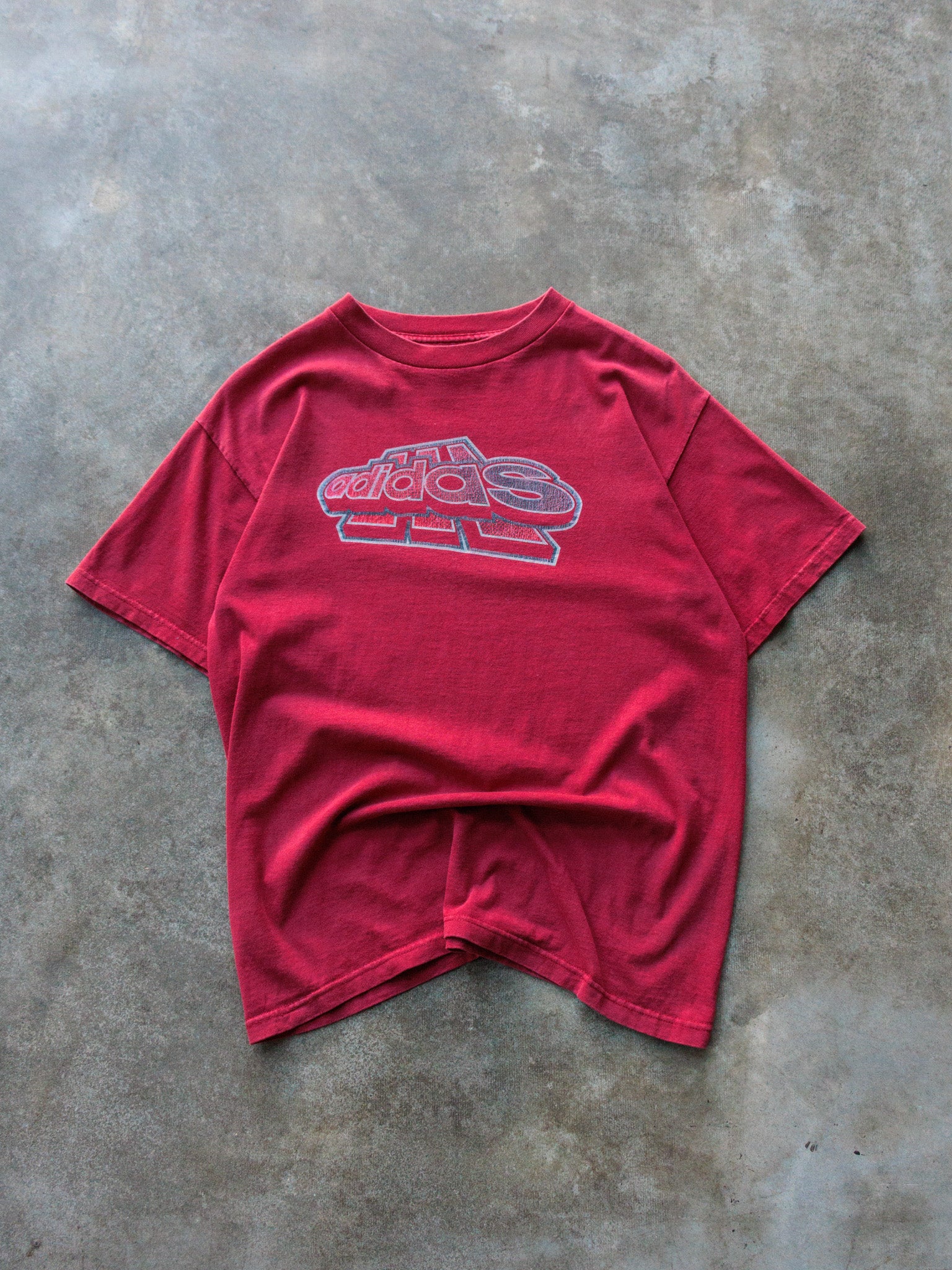 Vintage 90s Red Adidas Graphic Tee (S)