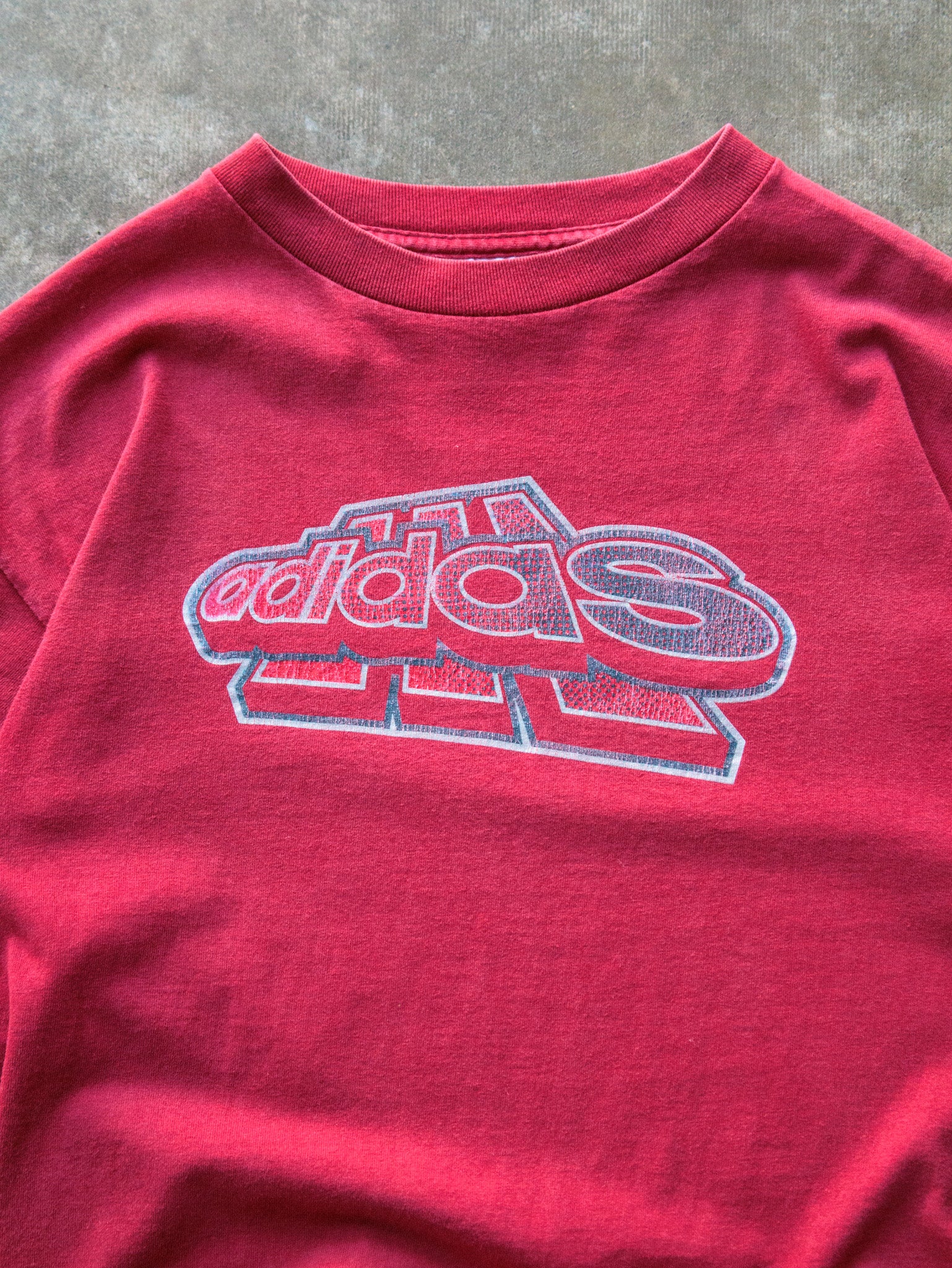 Vintage 90s Red Adidas Graphic Tee (S)