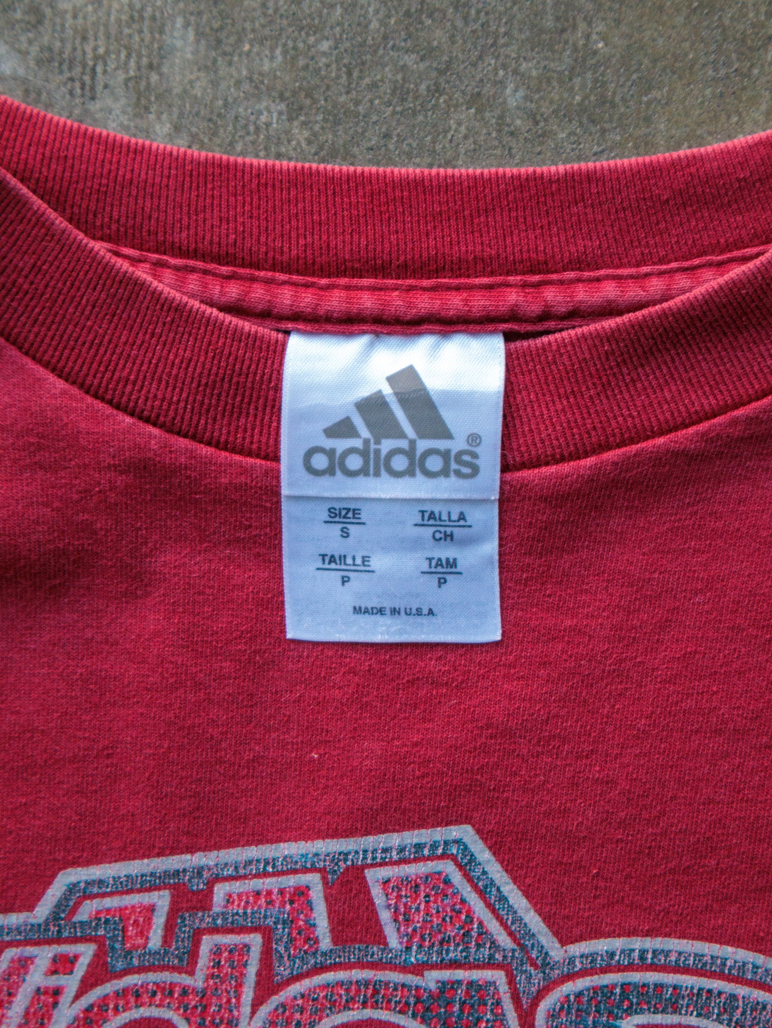 Vintage 90s Red Adidas Graphic Tee (S)
