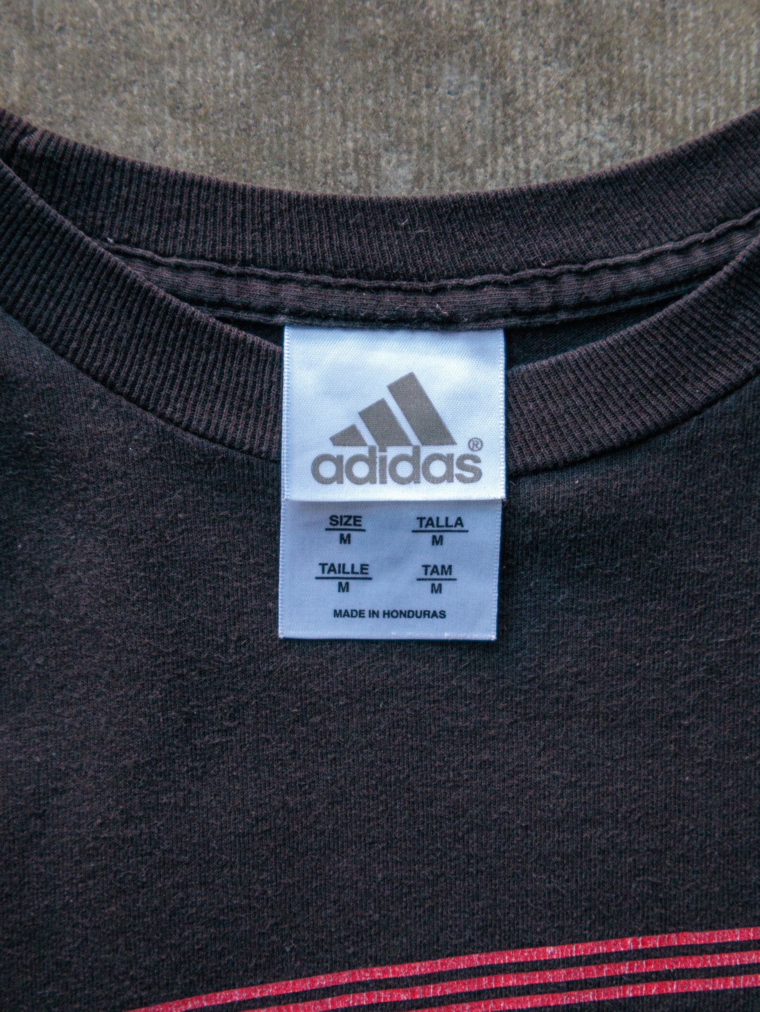 Vintage 00s Faded Black Adidas Graphic Tee (M)