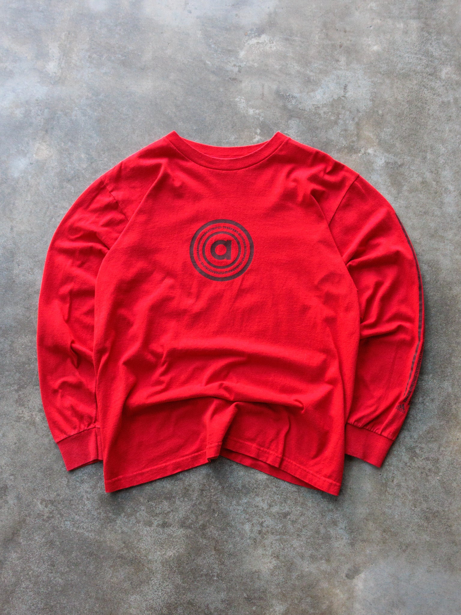 Vintage 90s Red Adidas Graphic Long Sleeve (S)