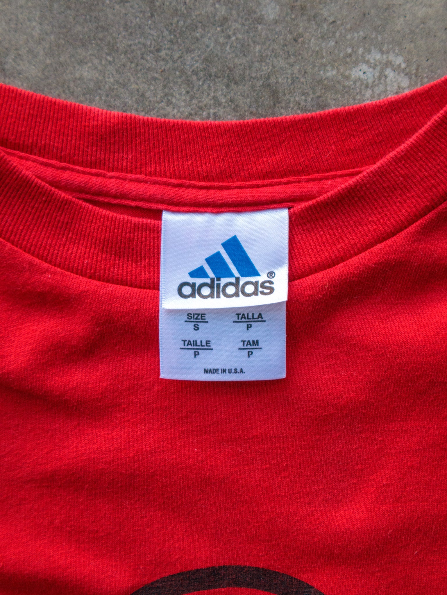 Vintage 90s Red Adidas Graphic Long Sleeve (S)