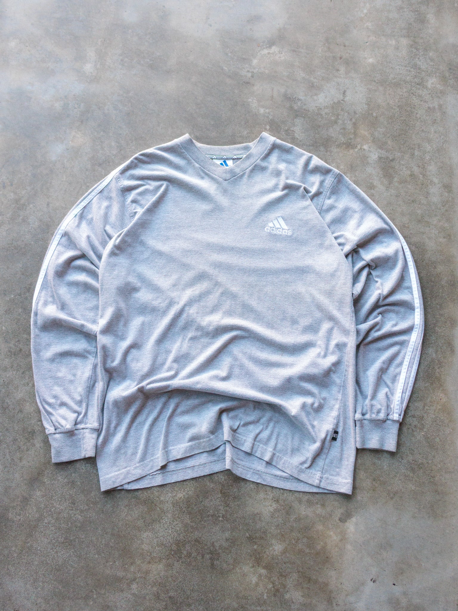 Vintage 90s Grey Adidas Long Sleeve (XL)