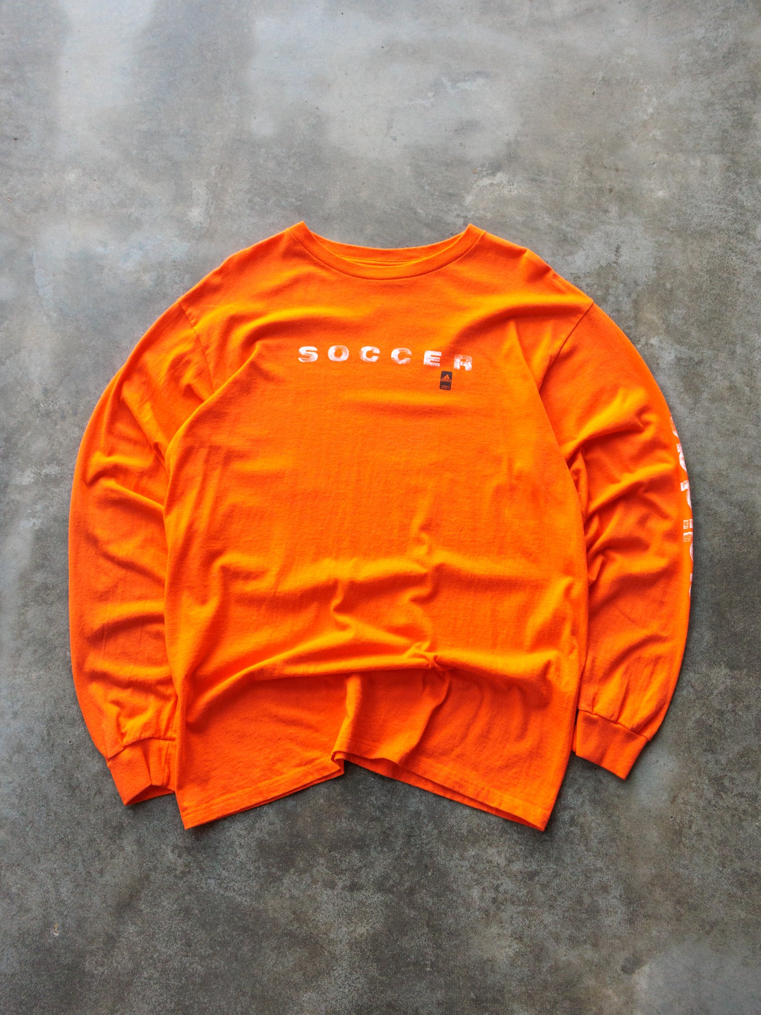 Vintage 00s Orange Adidas Soccer Long Sleeve (L)
