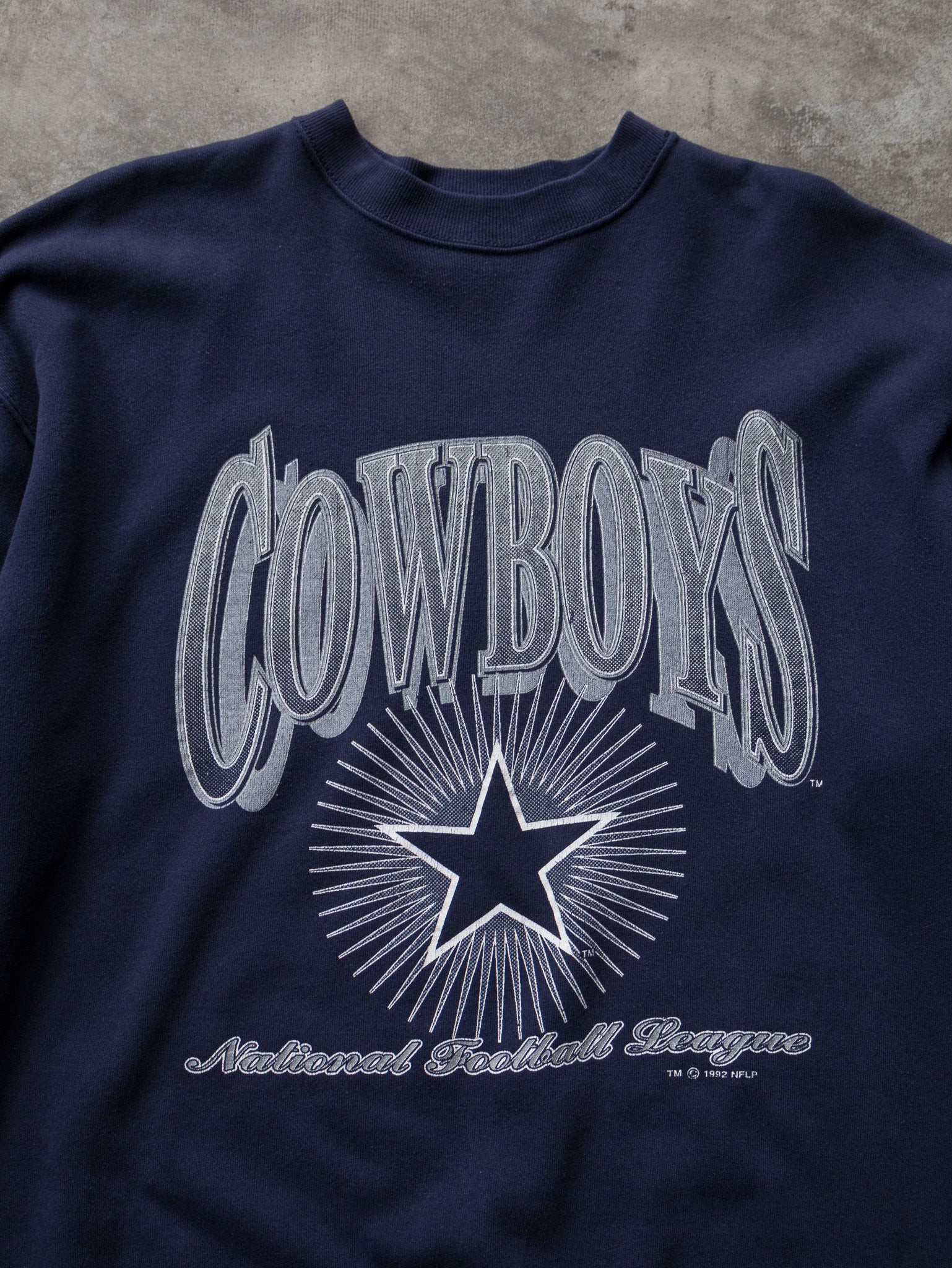 Vintage 1992 Navy Dallas Cowboys Sweatshirt (2XL)