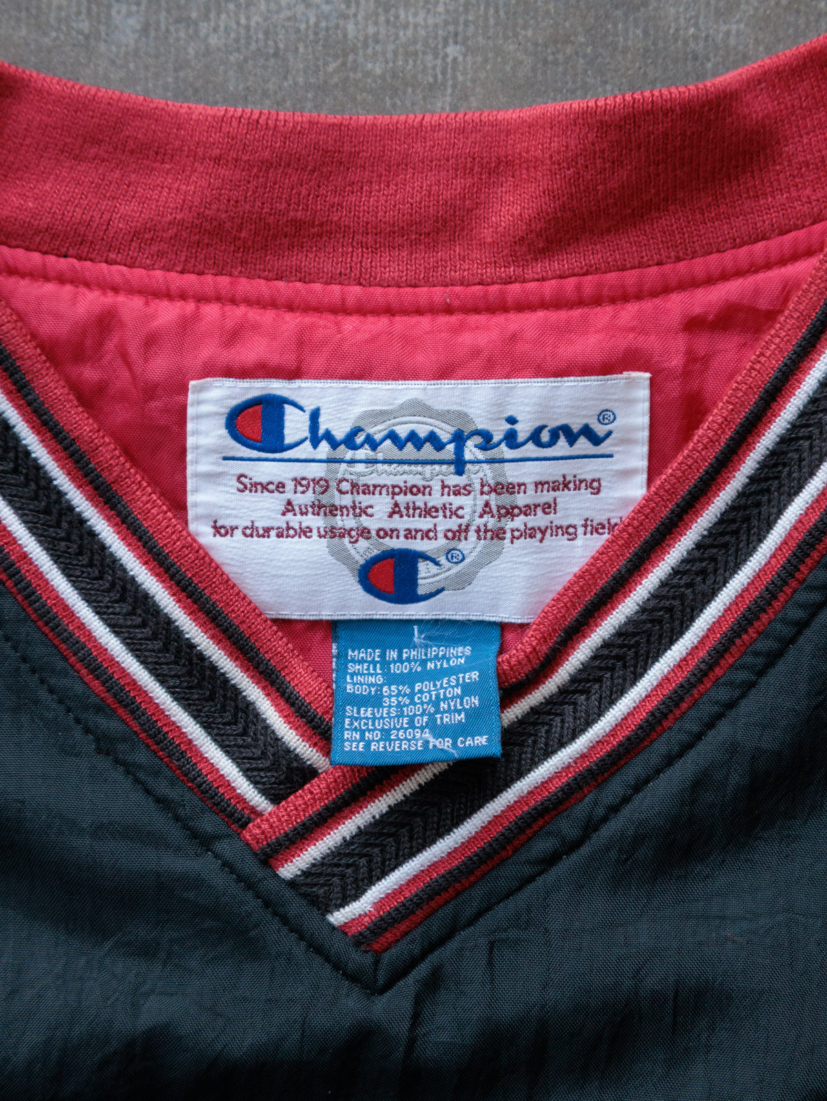 Vintage 90s Black Champion Pullover Jacket (L)