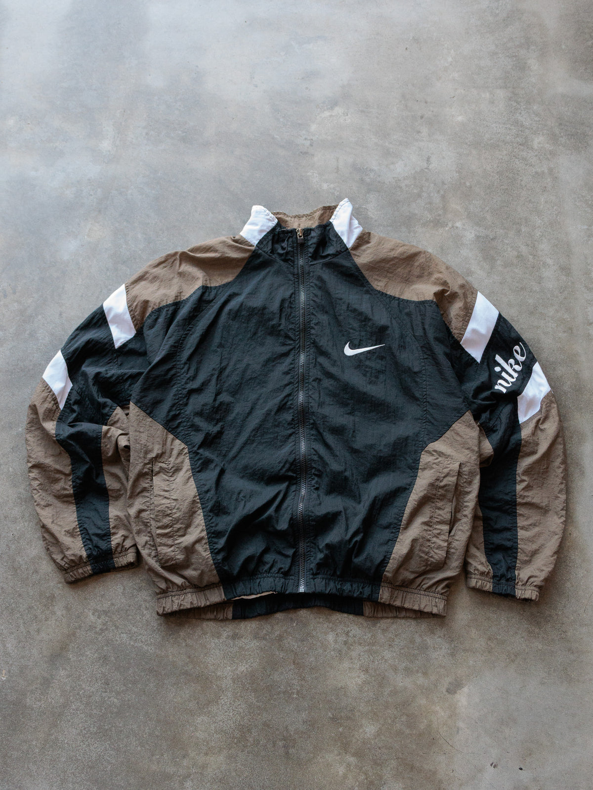 Vintage 90s Brown Nike Colourblock Jacket (M)