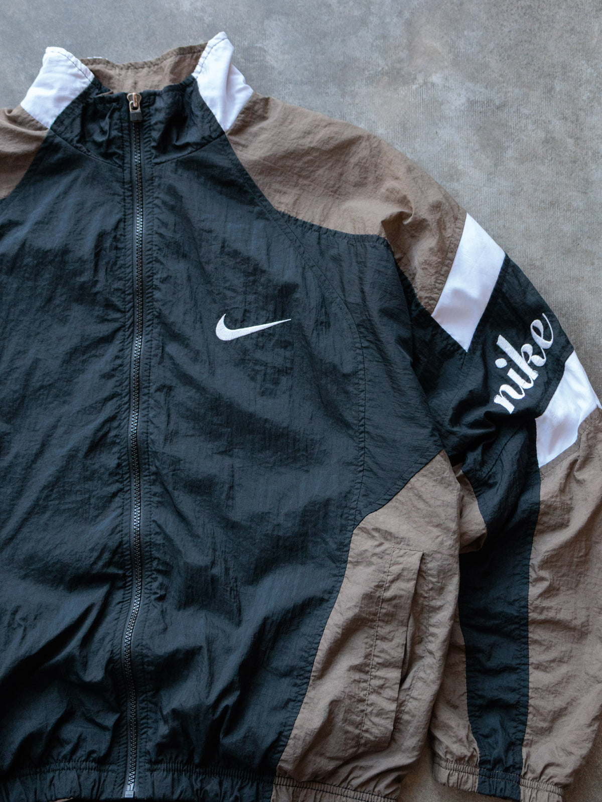 Vintage 90s Brown Nike Colourblock Jacket (M)