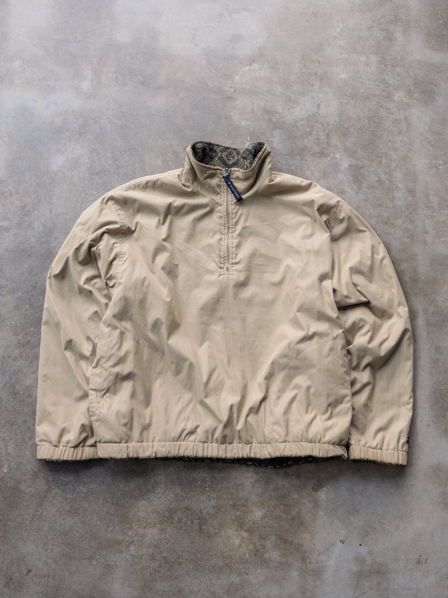 Vintage 90s Tommy Hilfiger Reversible Fleece Jacket (L)