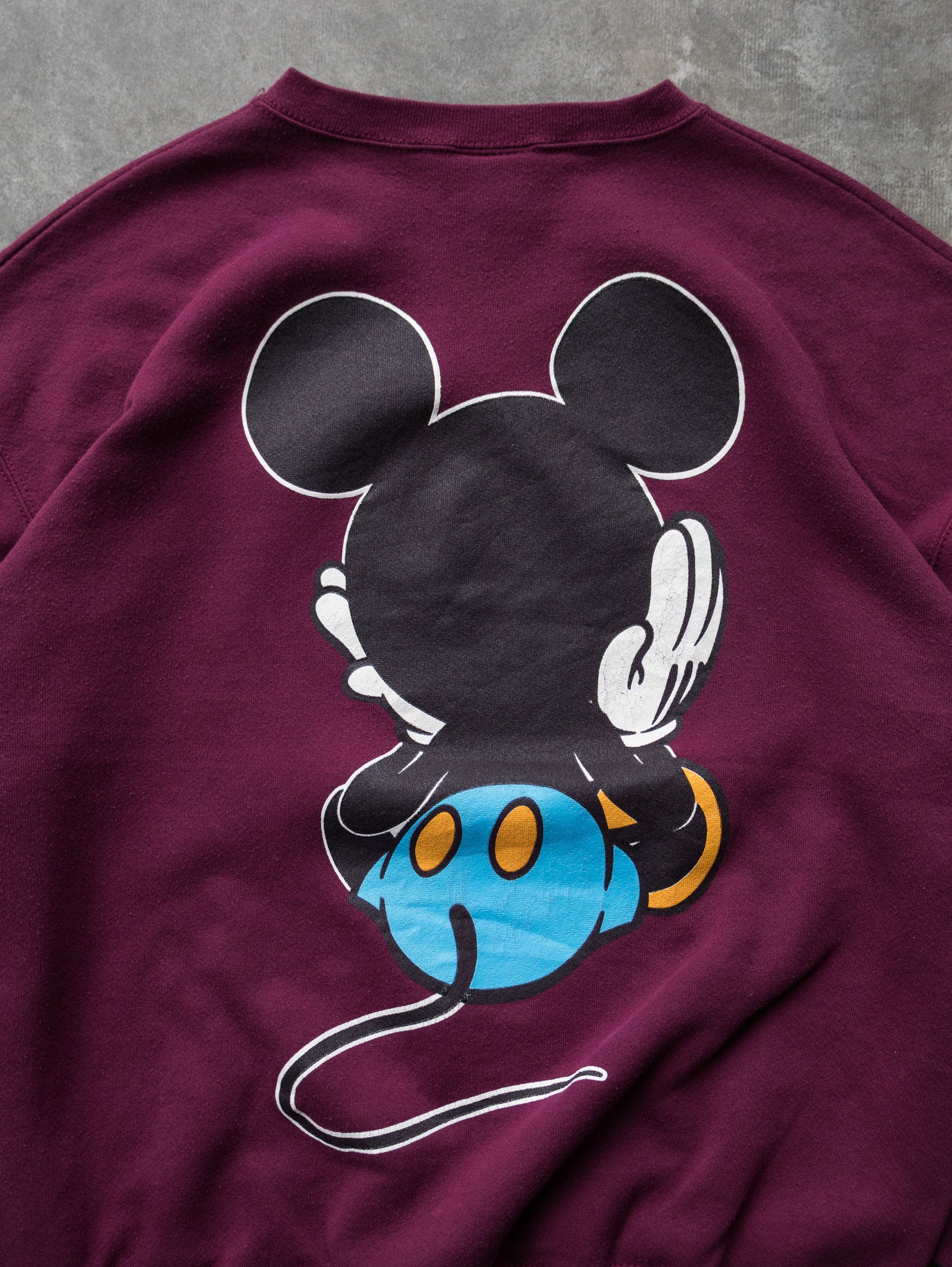 Vintage 90s Maroon Disney Mickey Mouse Sweatshirt (L)