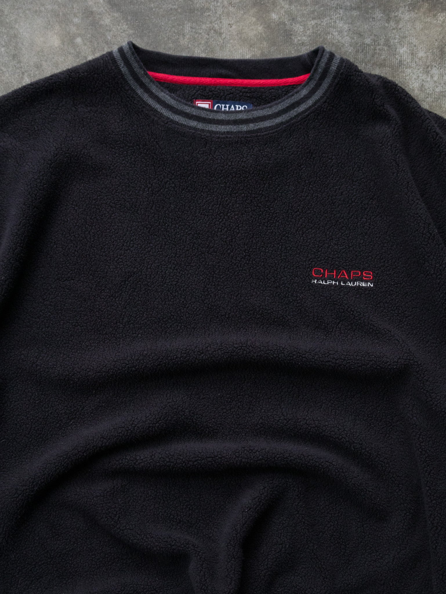 Vintage 00s Black Chaps Ralph Lauren Fleece Sweatshirt (L)