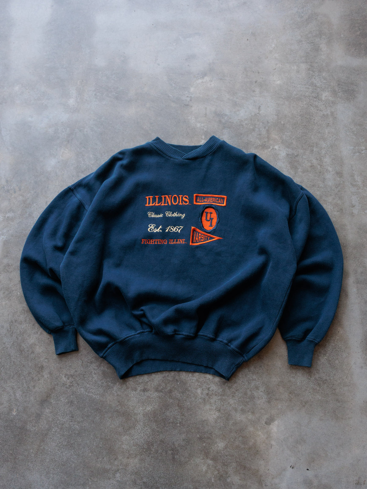 Vintage Navy Illinois Fighting Illini Sweatshirt (-)