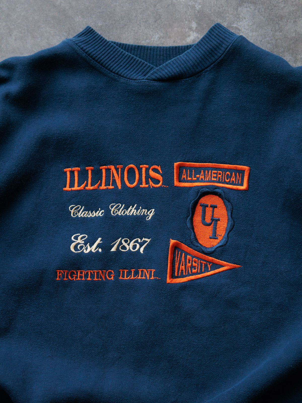 Vintage Navy Illinois Fighting Illini Sweatshirt (-)
