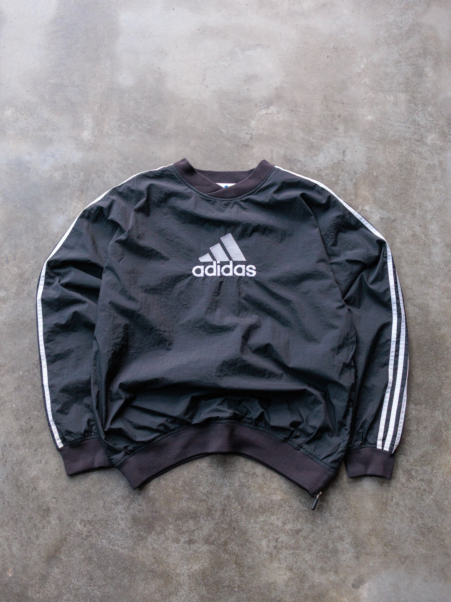 Vintage 90s Black Adidas Windbreaker Jacket (M)