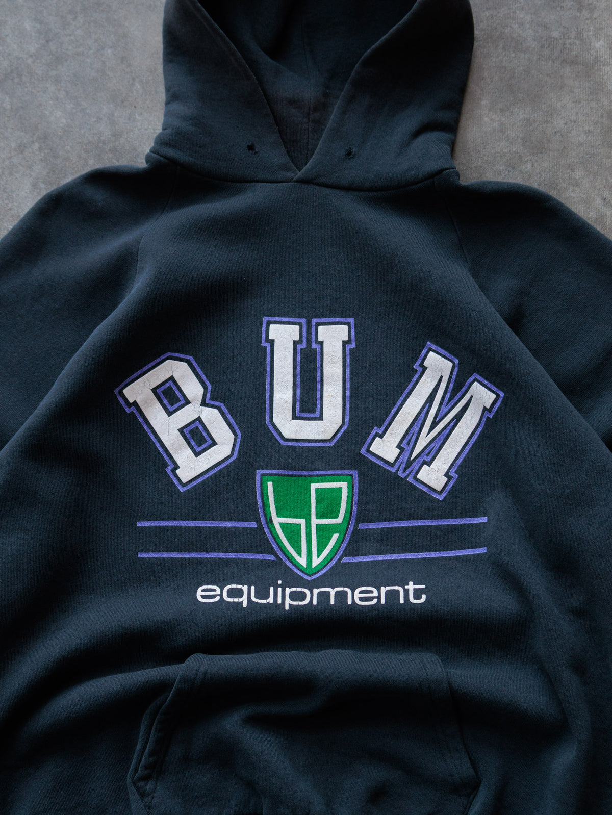 Vintage Black BUM Equipment Hoodie (XL)