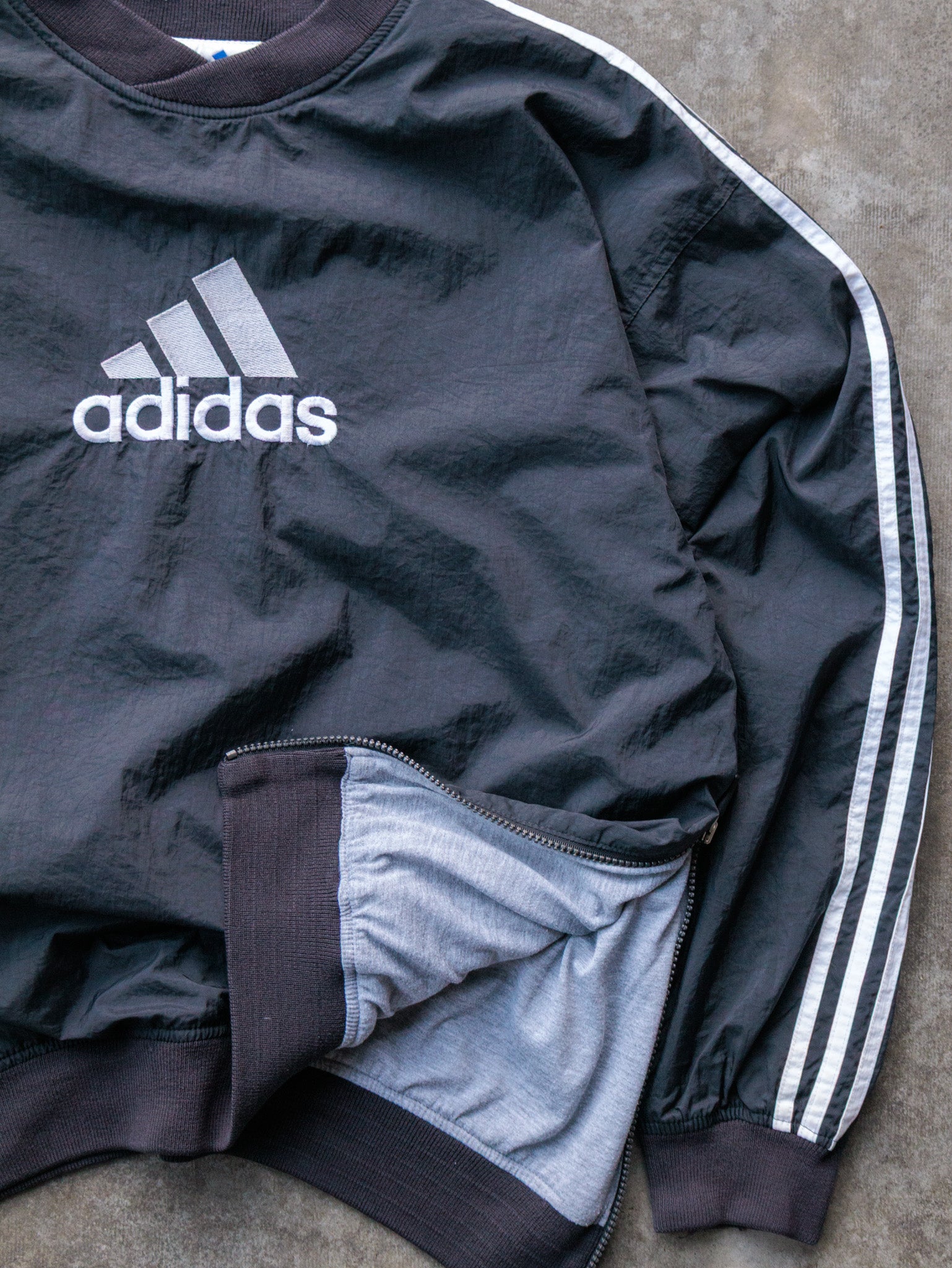 Vintage 90s Black Adidas Windbreaker Jacket (M)