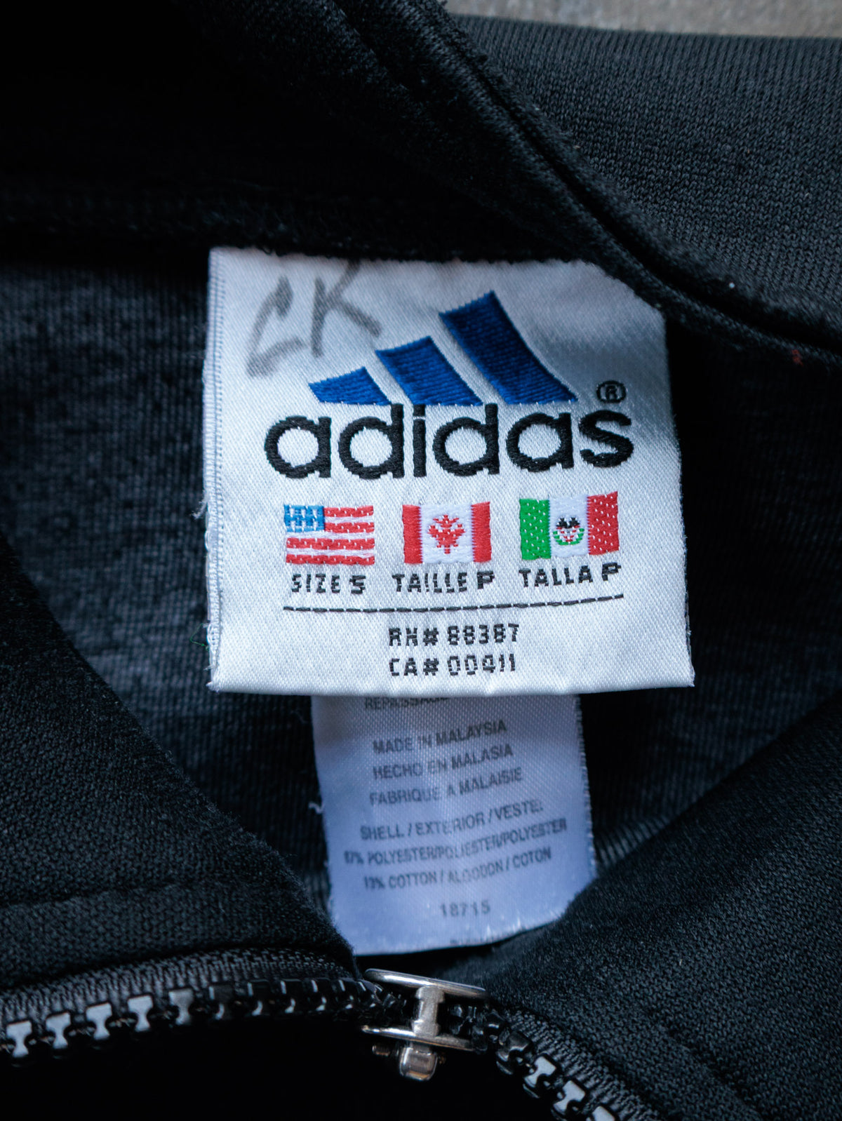 Vintage 90s Black Adidas Colourblock Track Jacket (S)
