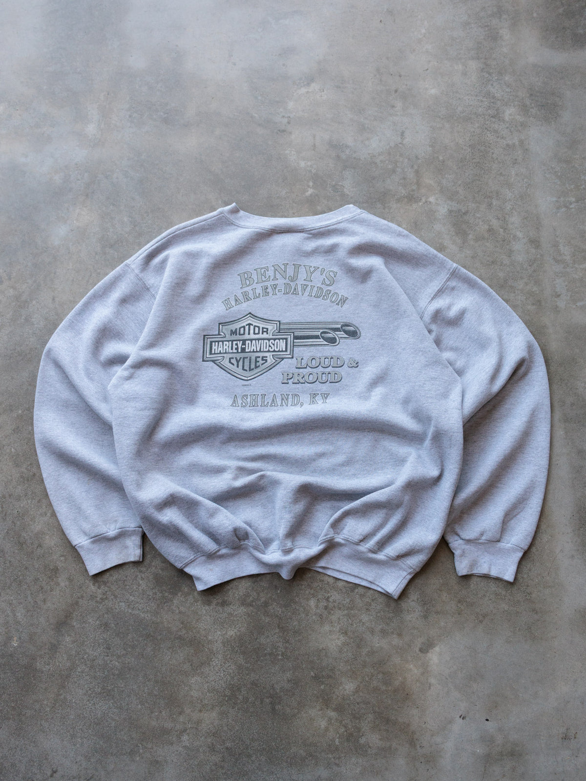 Vintage 2002 Grey Harley-Davidson Ashland Kentucky 100 Years Sweatshirt (XL)