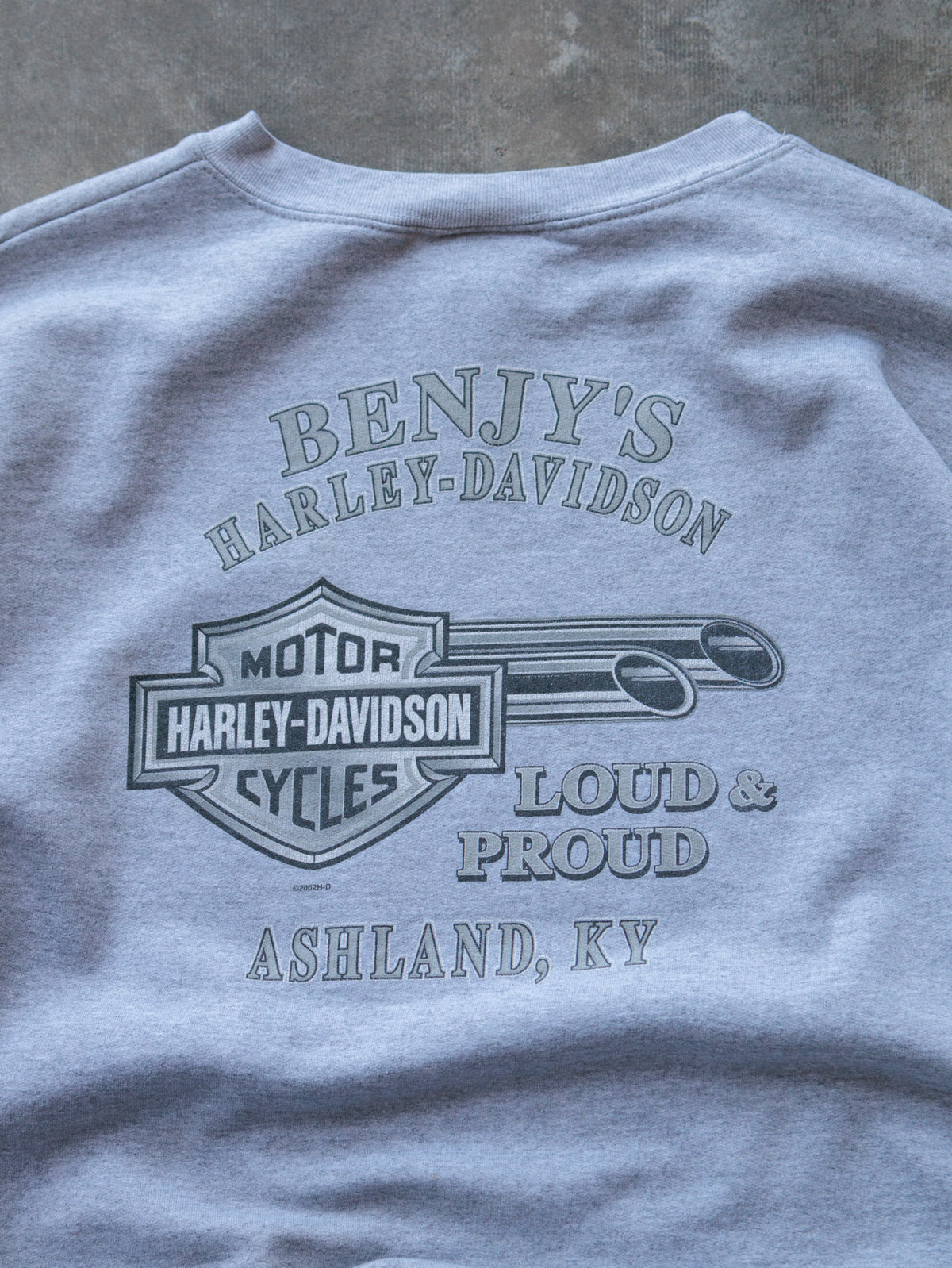 Vintage 2002 Grey Harley-Davidson Ashland Kentucky 100 Years Sweatshirt (XL)