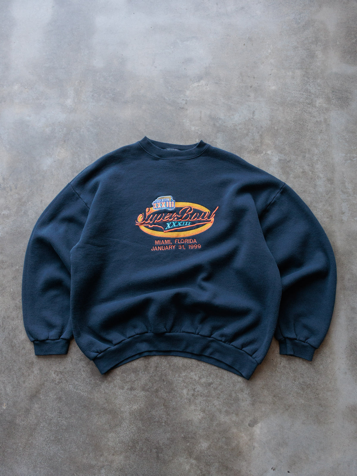 Vintage 1999 Navy Super Bowl XXXIII Sweatshirt (XL)
