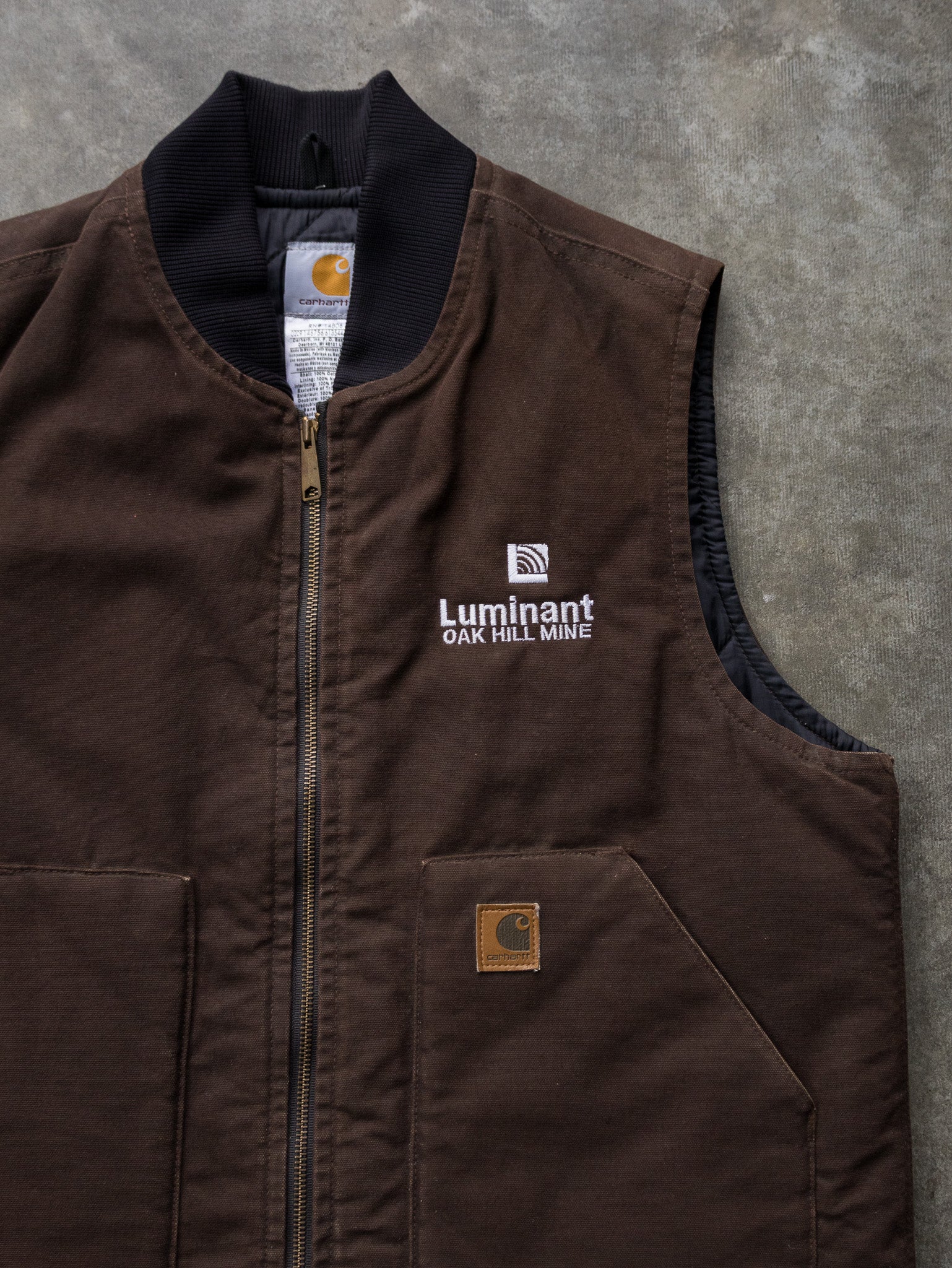 Vintage 00s Dark Brown Carhartt Sandstone Arctic Vest (L)