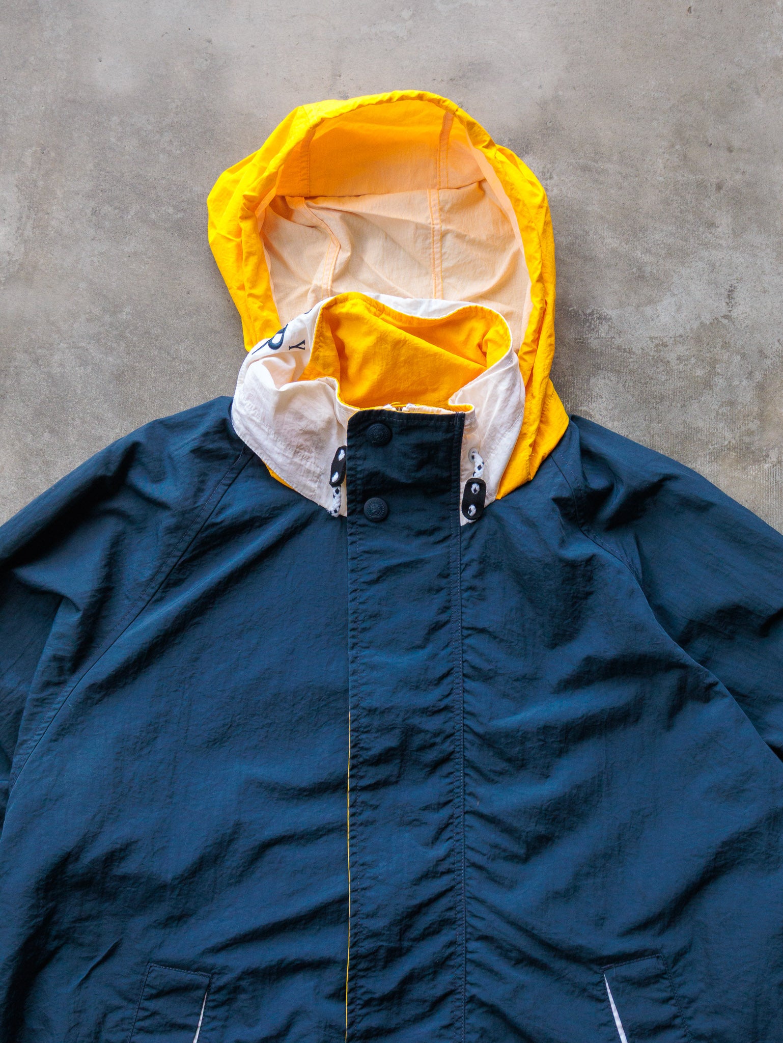 Vintage 90s Navy & Yellow Tommy Hilfiger Sailing Jacket (XL)