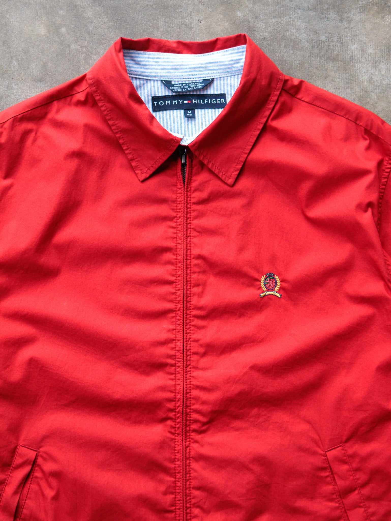 Vintage 00s Red Tommy Hilfiger Harrington Jacket (M)