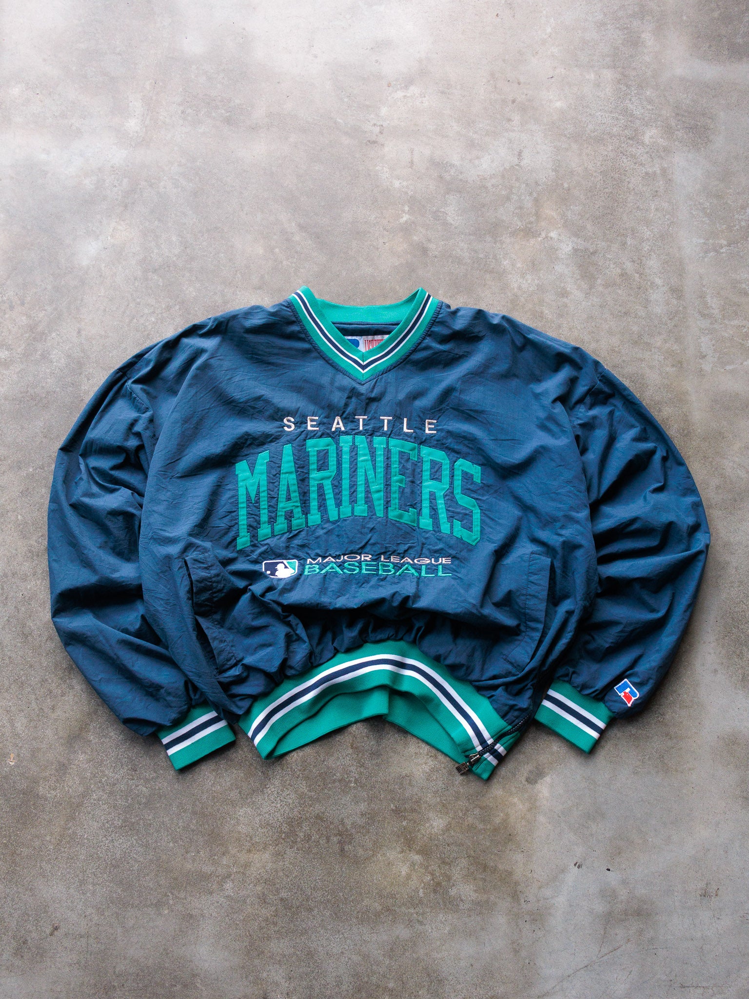 Vintage 90s Russell Athletic Seattle Mariners Windbreaker Jacket (L)