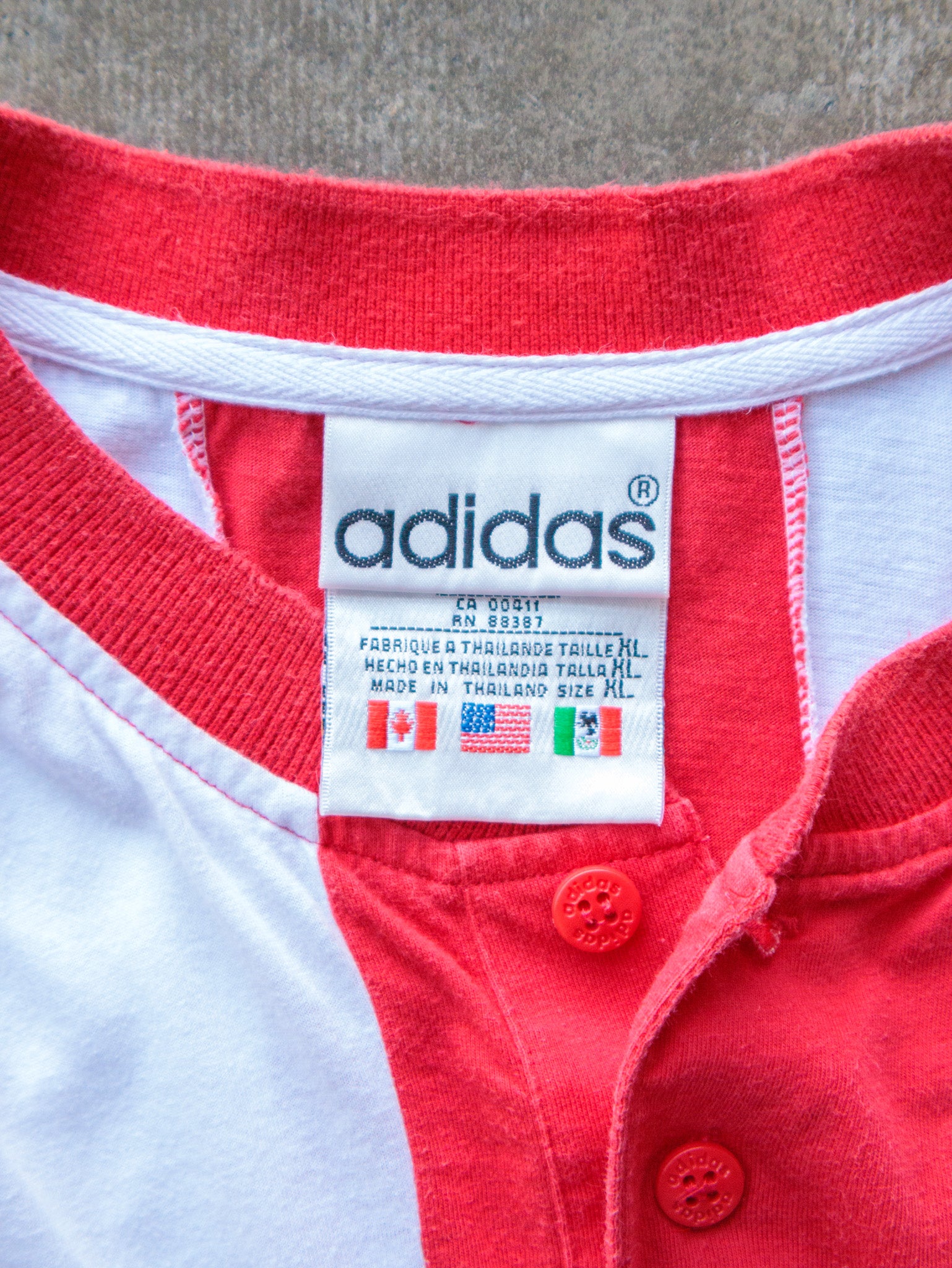 Vintage 90s Red & White Adidas Nebraska Huskers Shirt (XL)