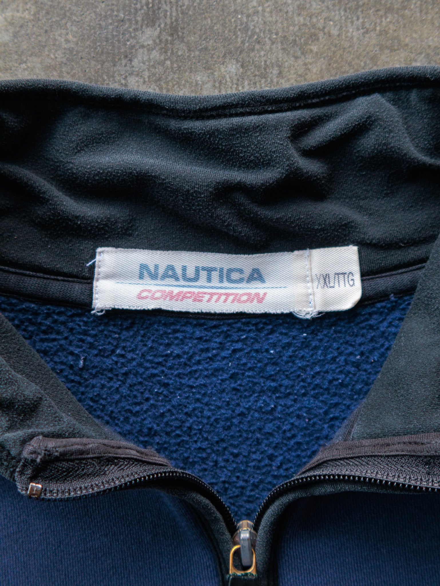 Vintage 90s Blue Nautica Competition Quarter Zip Sweatshirt (2XL)