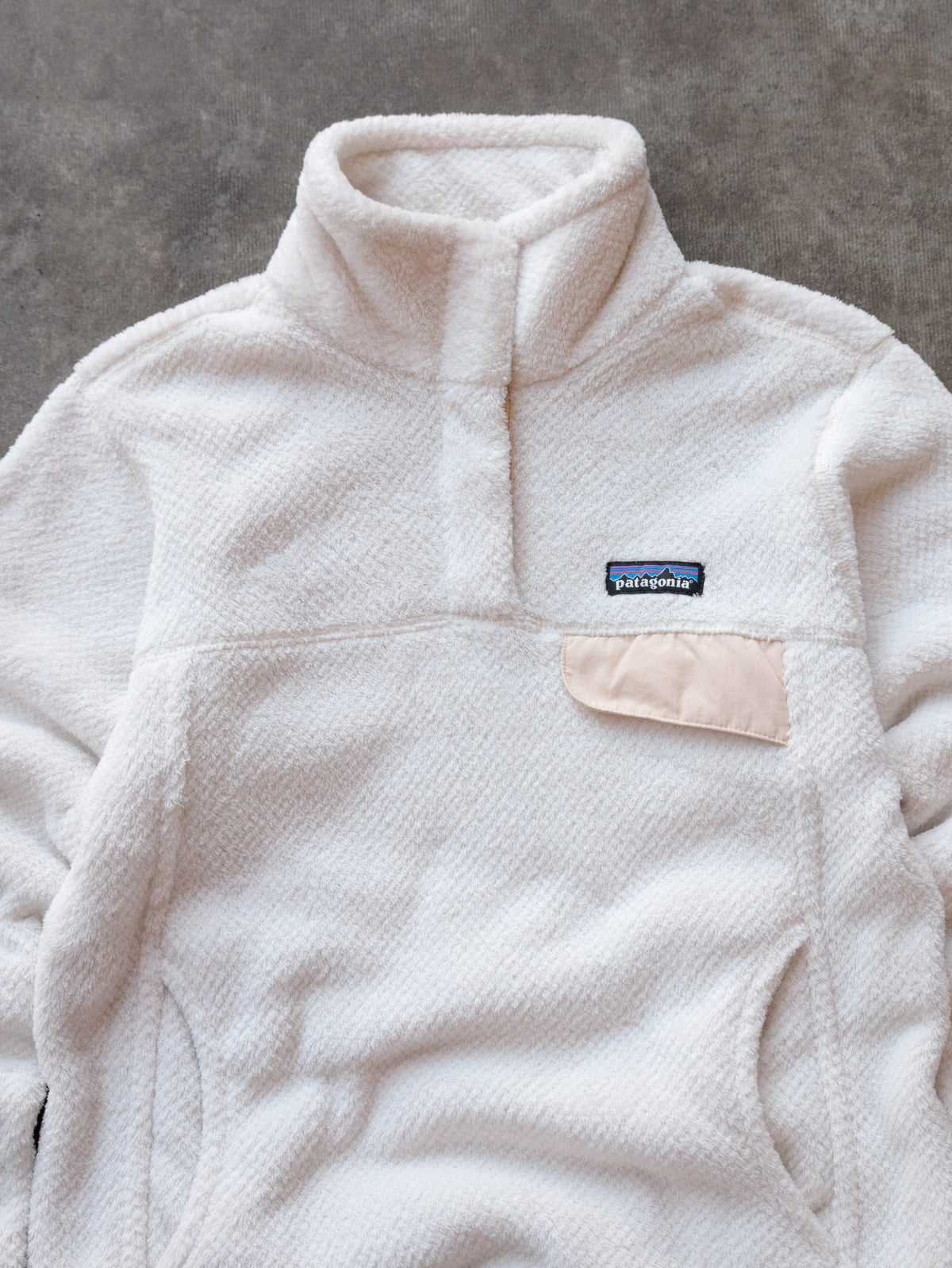 Vintage White Patagonia Snap-T Fleece Quarter Zip (S)