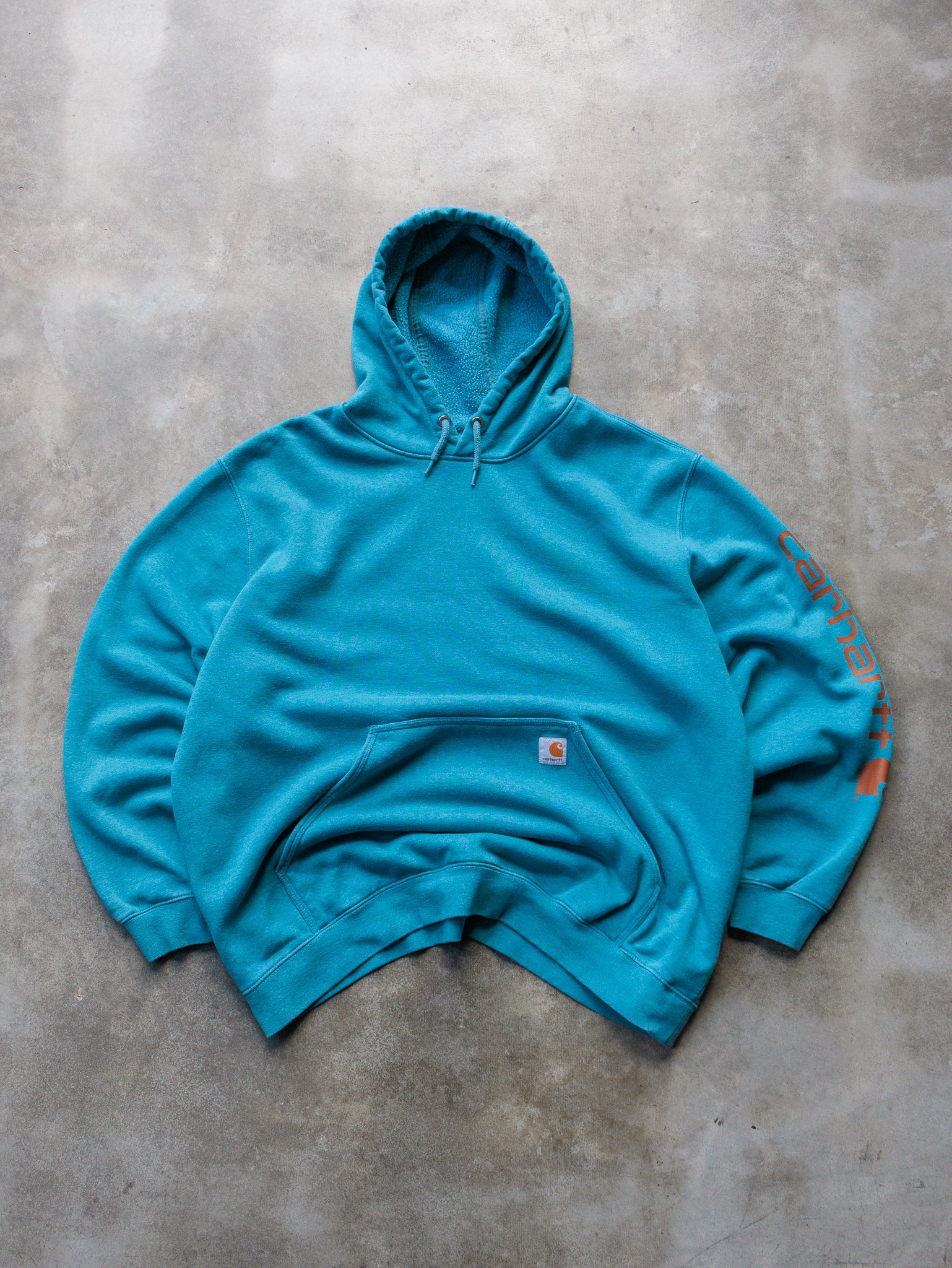 Vintage Blue Carhartt Hoodie (2XL)