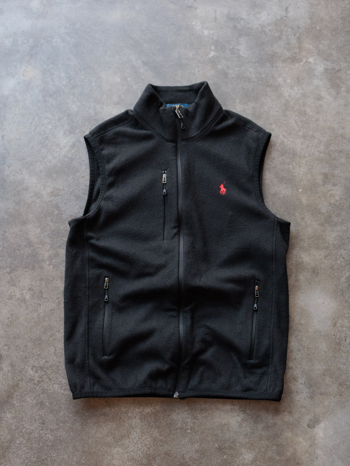 Vintage Black Polo Ralph Lauren Fleece Vest (S)