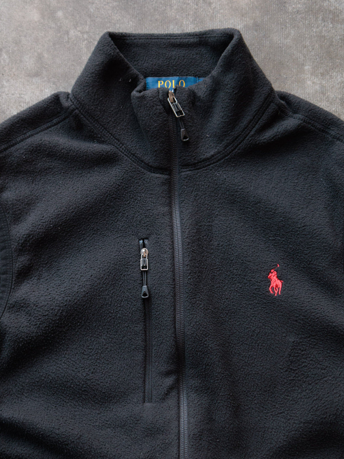 Vintage Black Polo Ralph Lauren Fleece Vest (S)