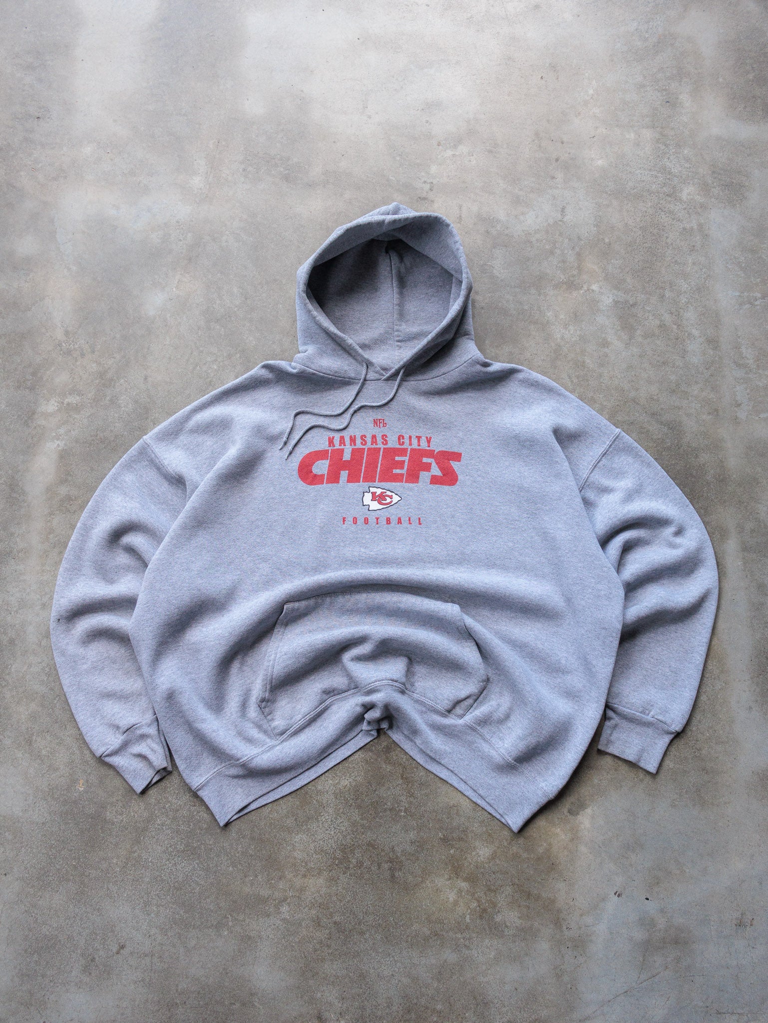 Vintage 00s Grey Kansas City Chiefs Hoodie (2XL)
