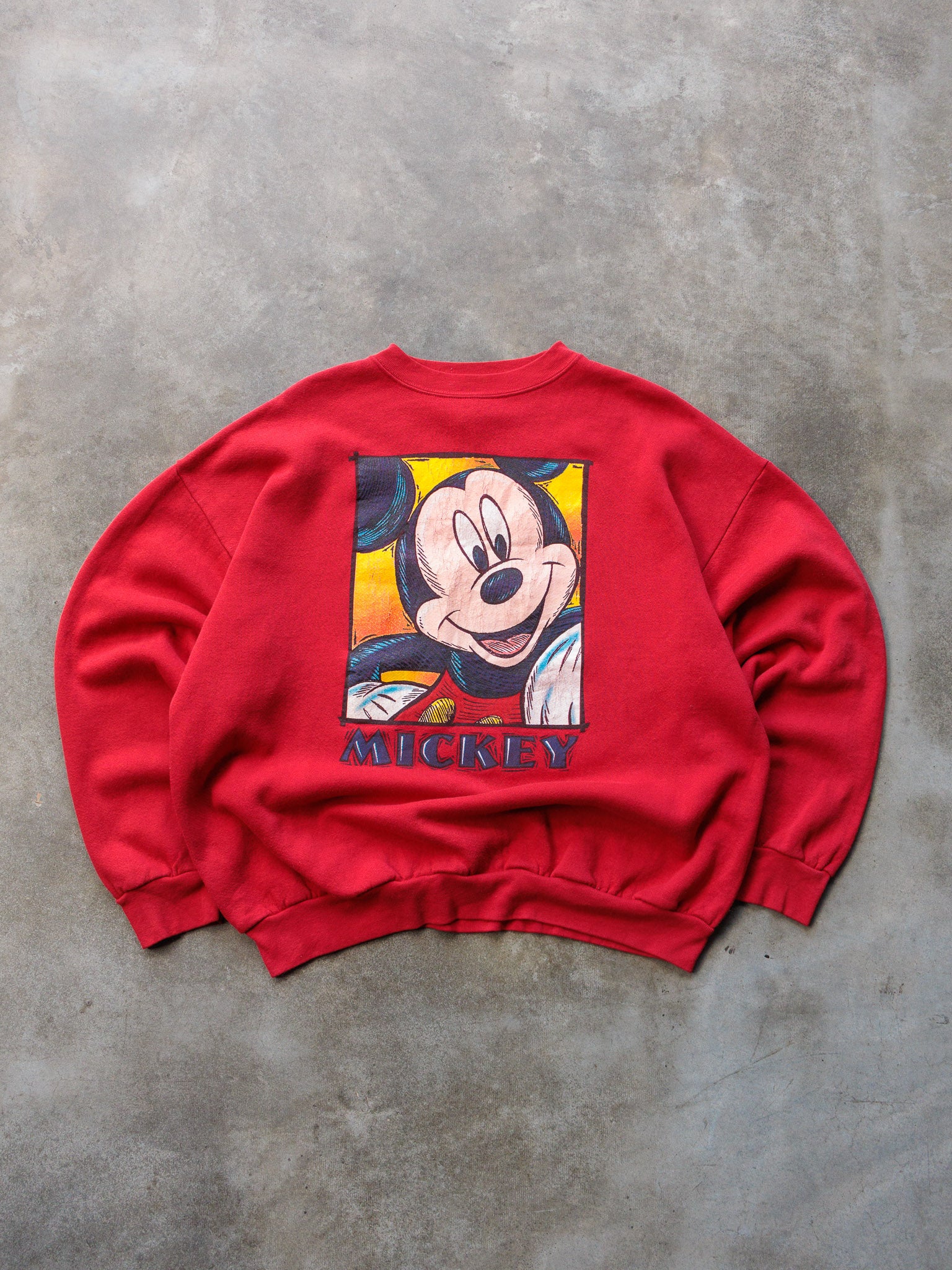 Vintage 90s Red Mickey Mouse Sweatshirt (2XL)