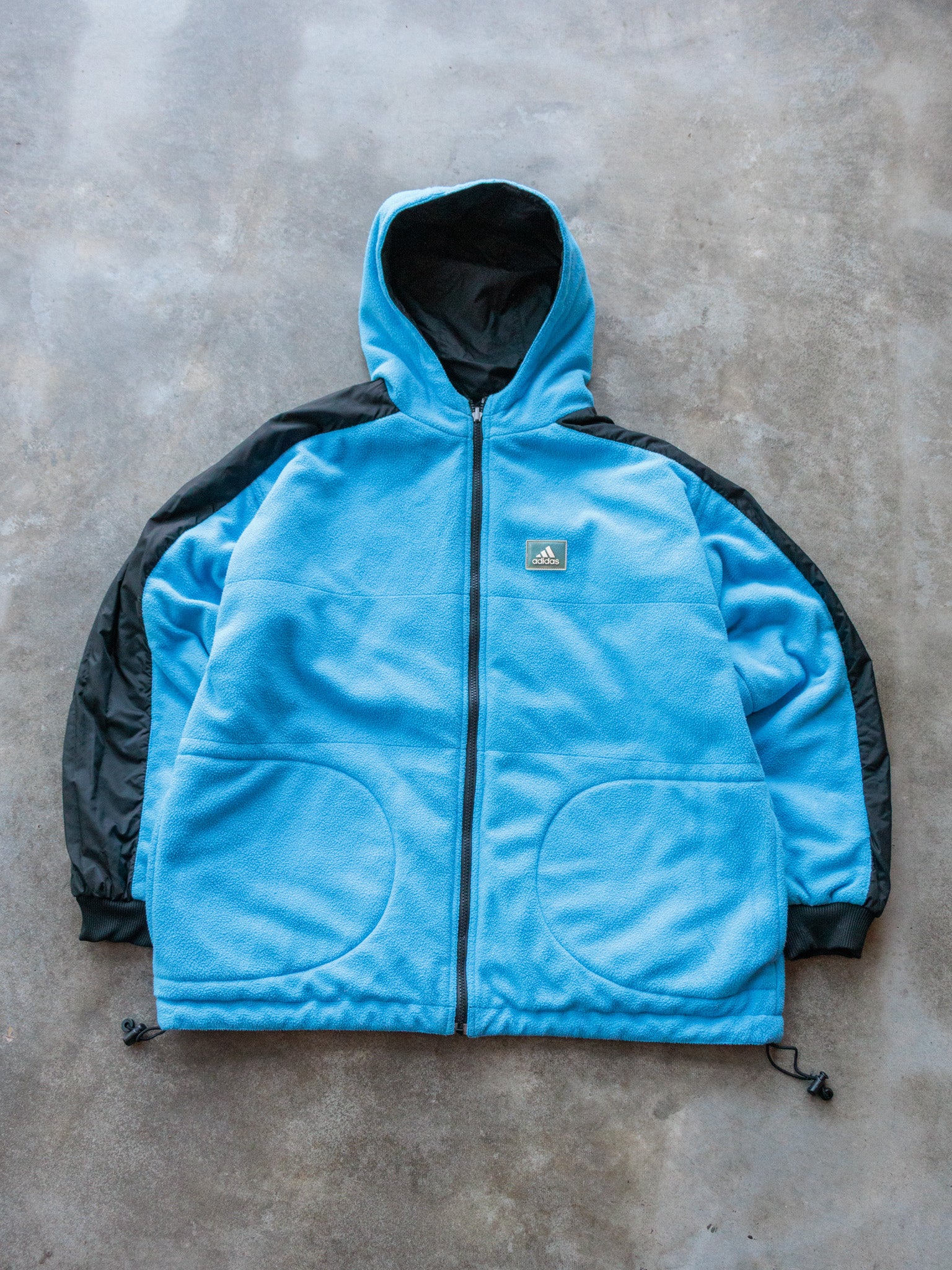 Vintage Black & Blue Reversible Adidas Jacket (XL)