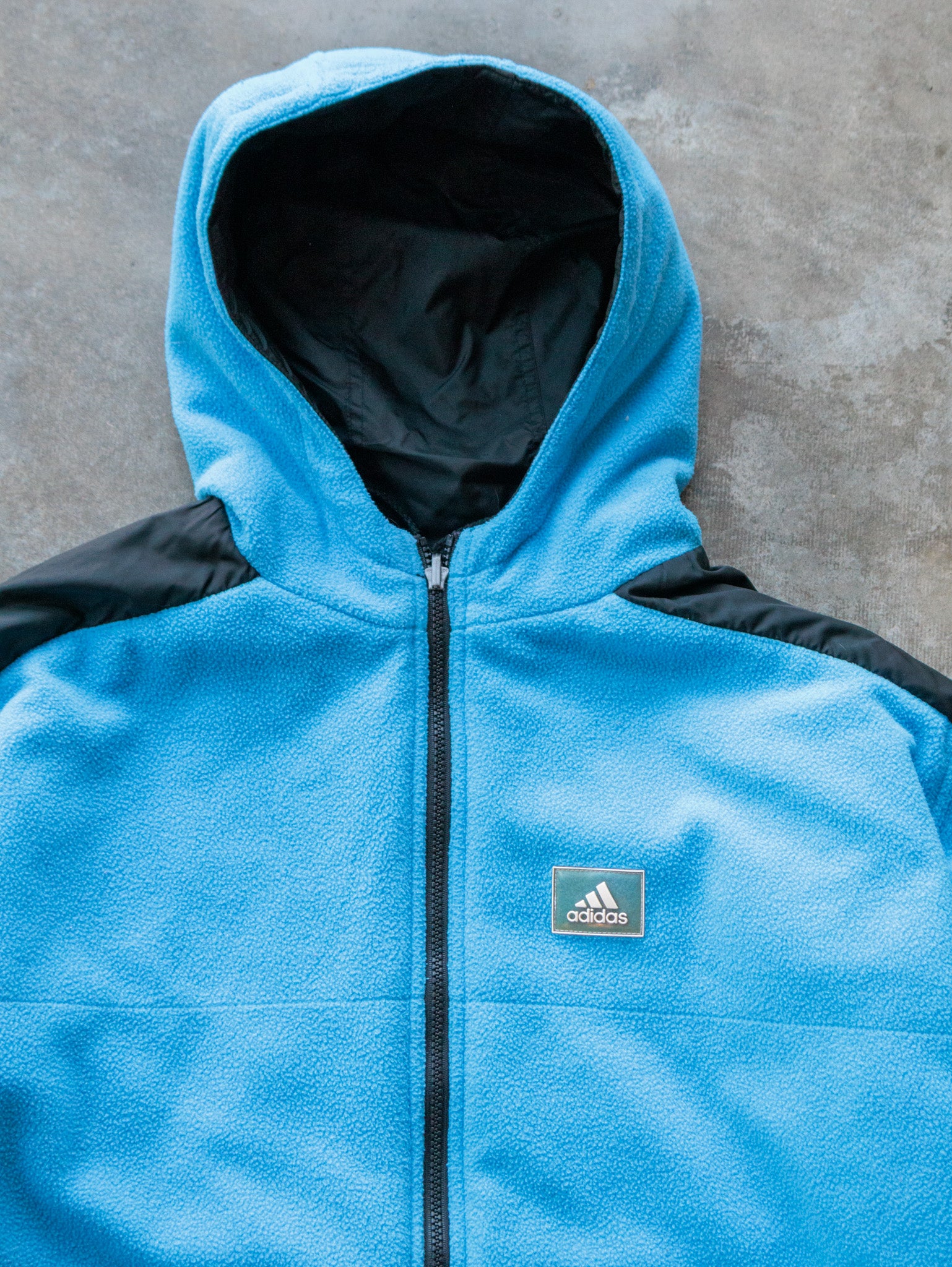 Vintage Black & Blue Reversible Adidas Jacket (XL)