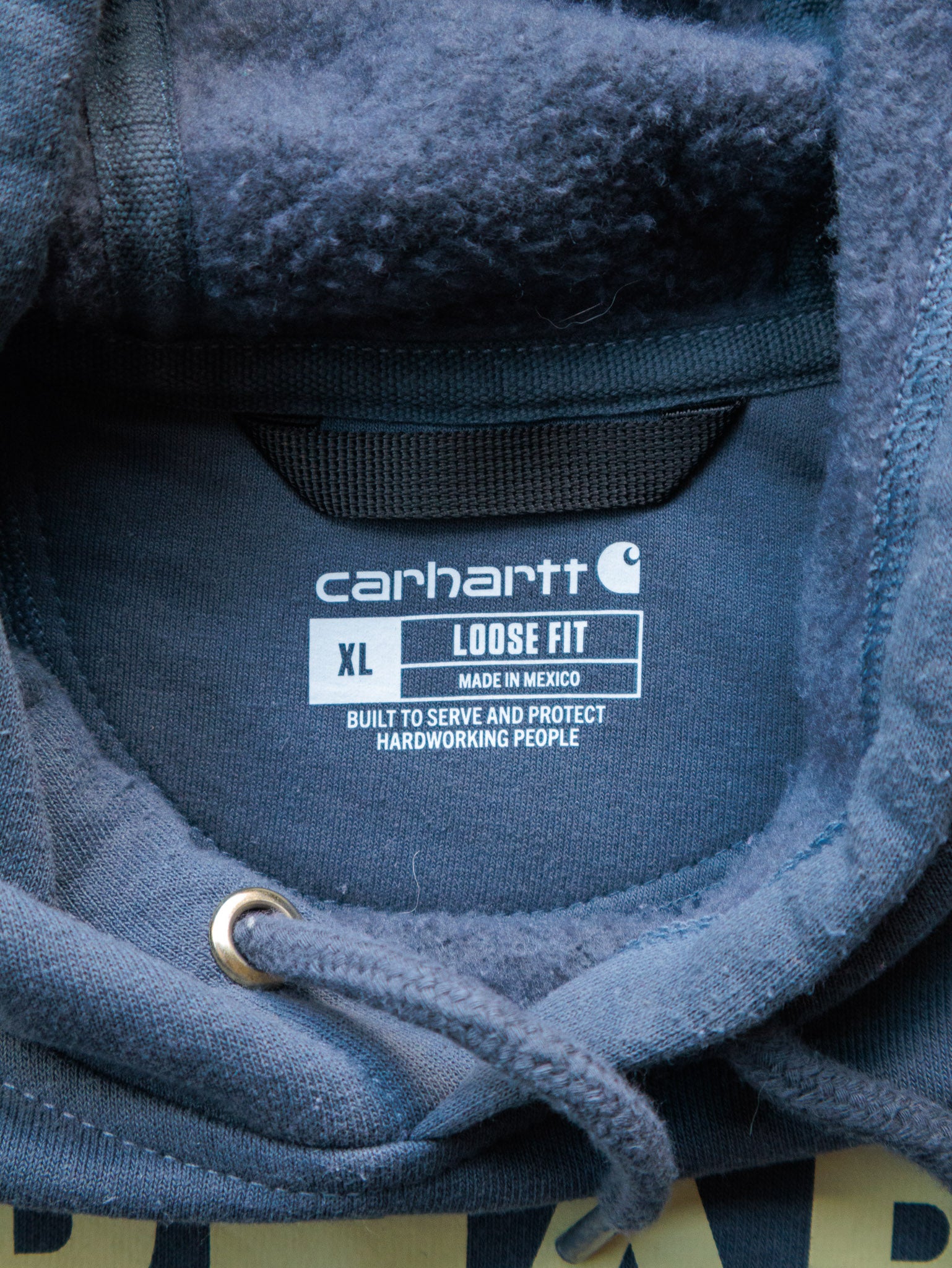 Vintage Slate Blue Carhartt Spell Out Hoodie (XL)