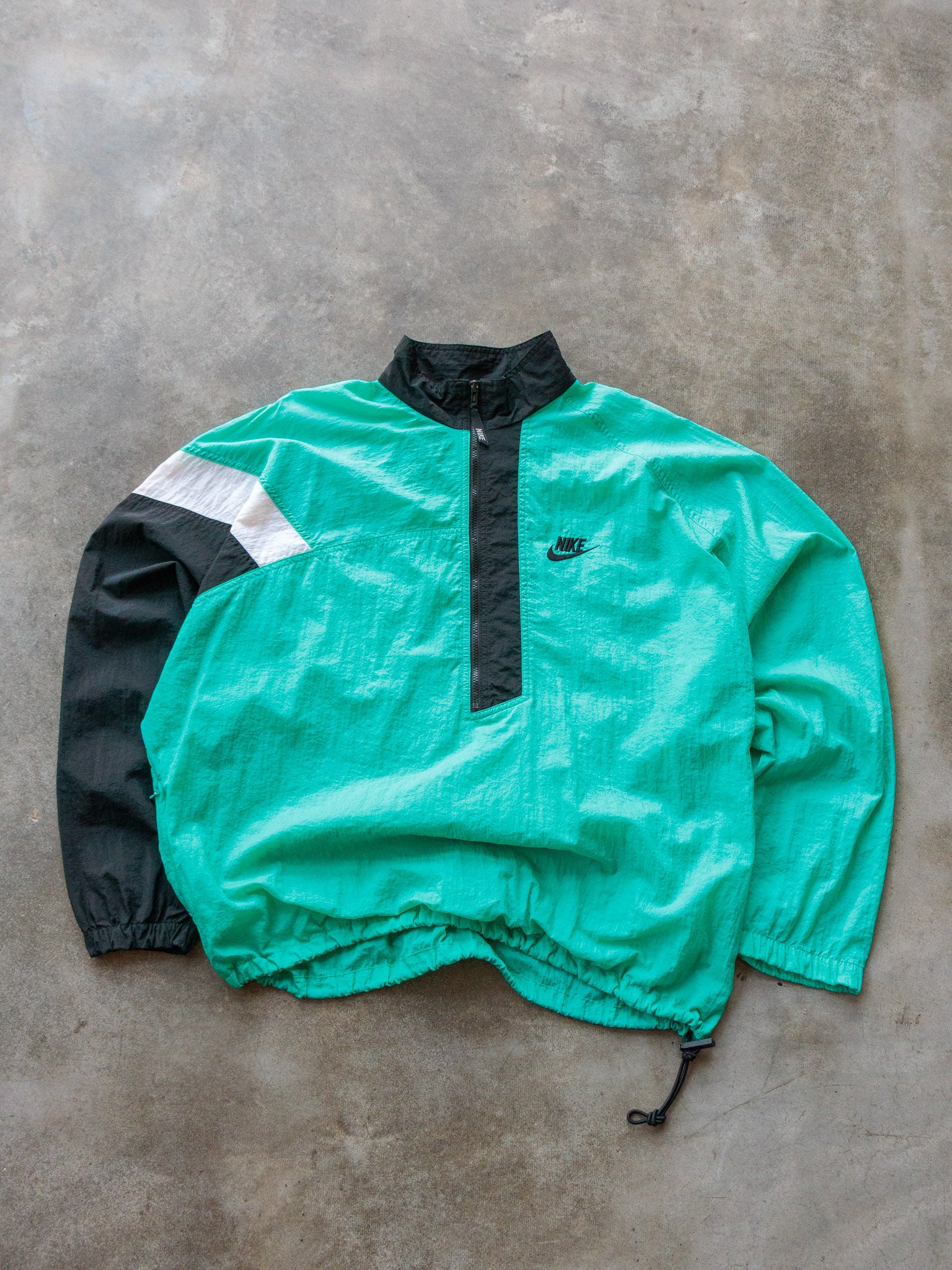 Vintage 90s Turquoise Nike Half-Zip Windbreaker (XL)