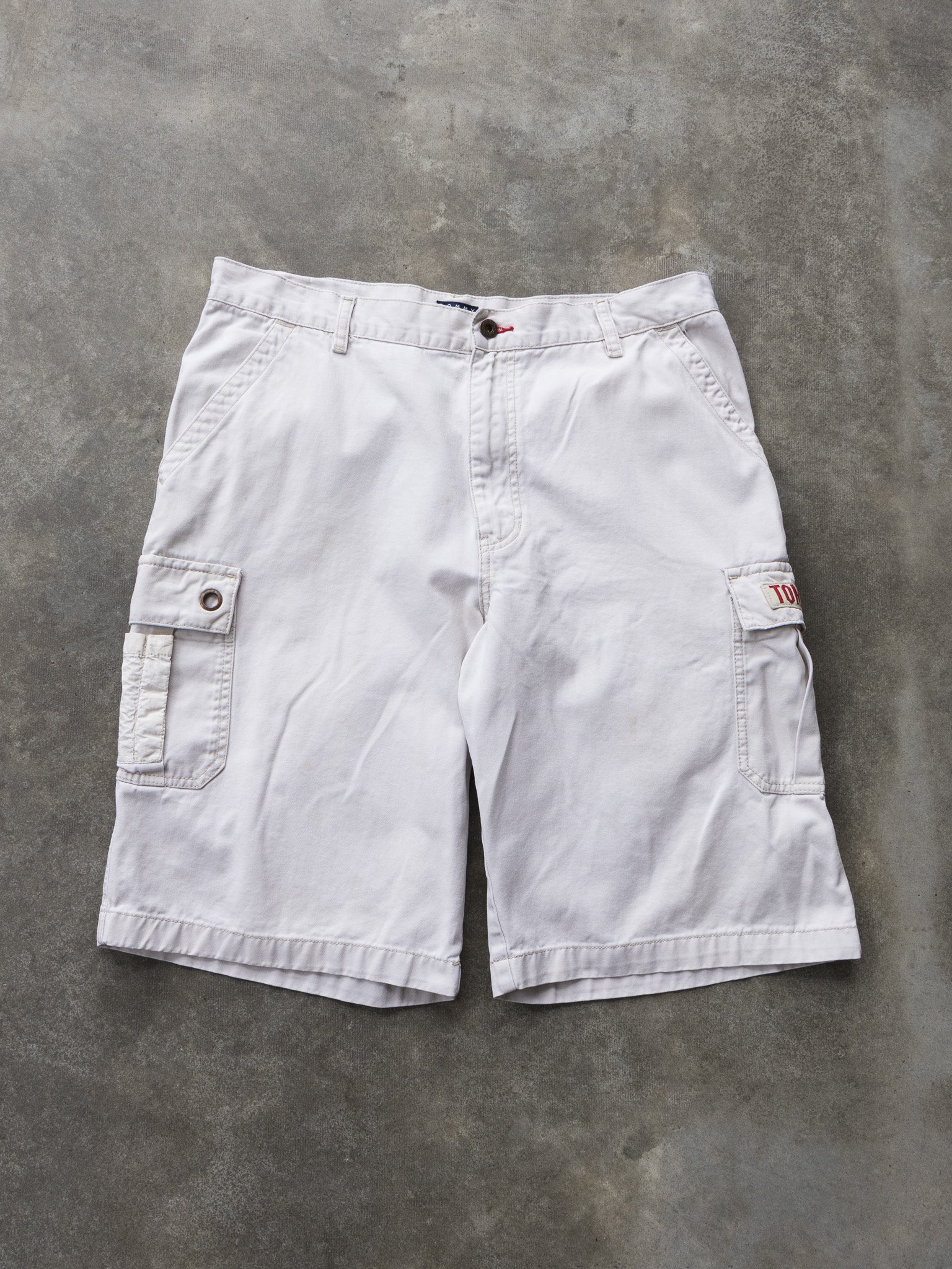 Vintage White Tommy Jeans Cargo Shorts (W36)