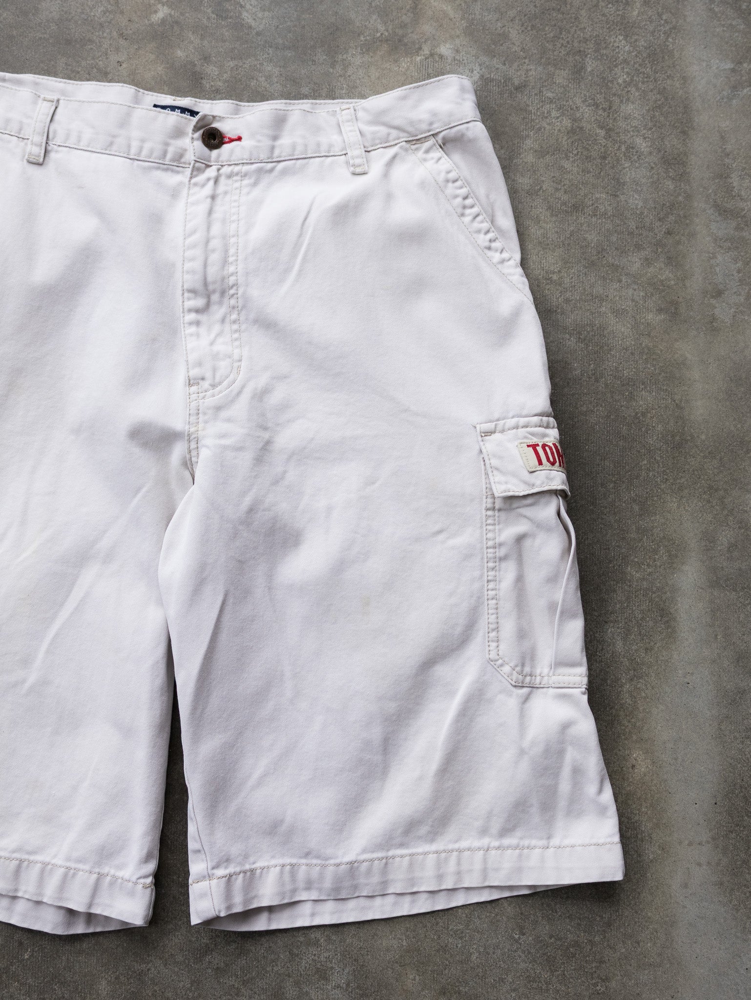 Vintage White Tommy Jeans Cargo Shorts (W36)