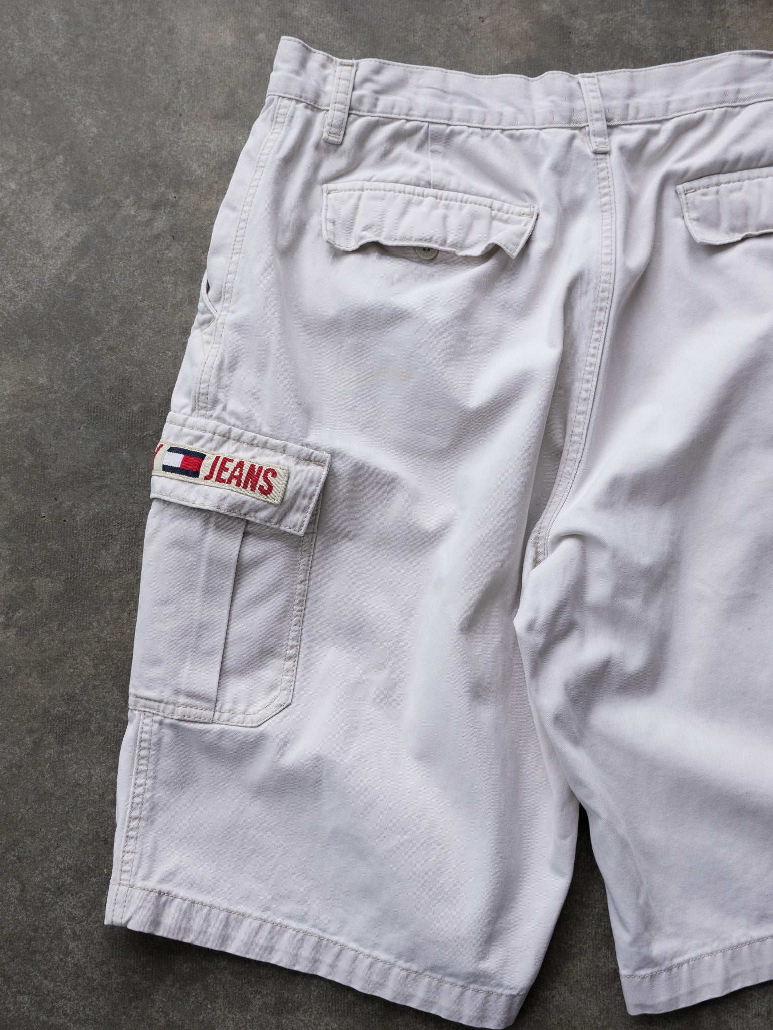 Vintage White Tommy Jeans Cargo Shorts (W36)