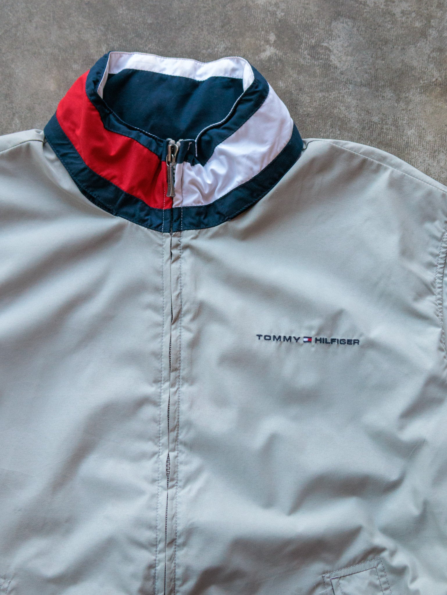 Vintage 00s Grey Tommy Hilfiger Jacket (XL)