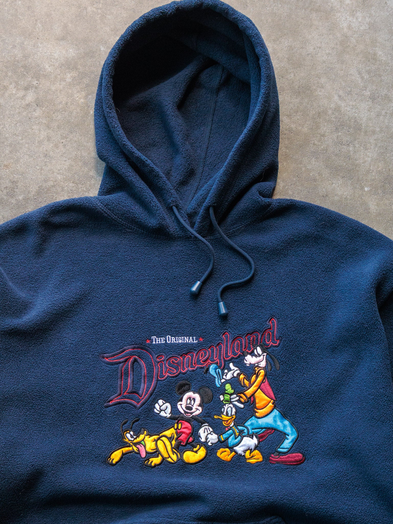 Vintage 00s Navy Disney Characters Fleece Hoodie (M)