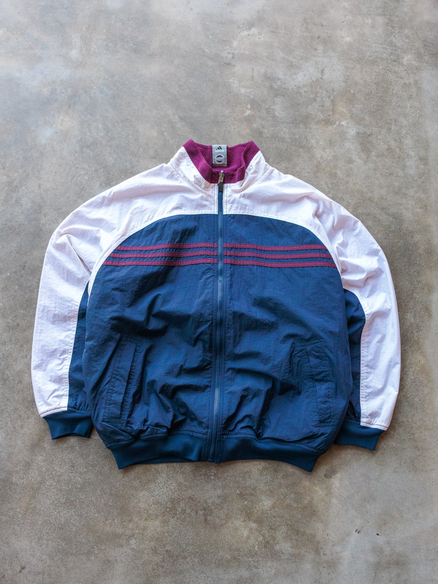 Vintage 90s Navy & Fuchsia Reversible Adidas Jacket (XL)
