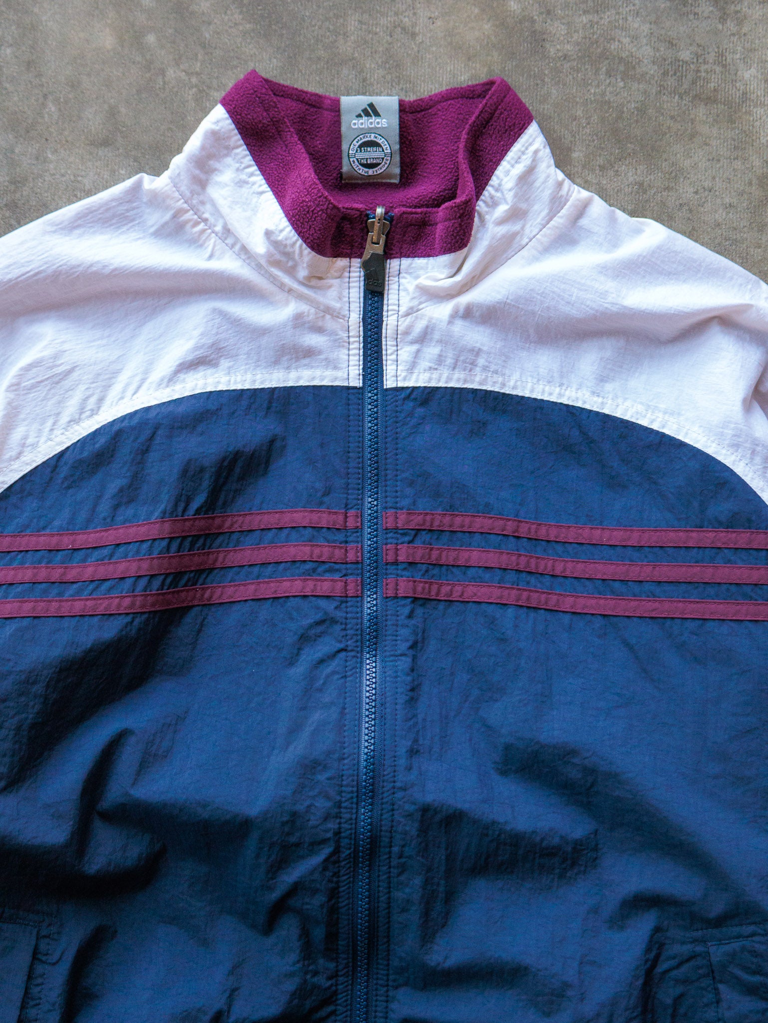 Vintage 90s Navy & Fuchsia Reversible Adidas Jacket (XL)